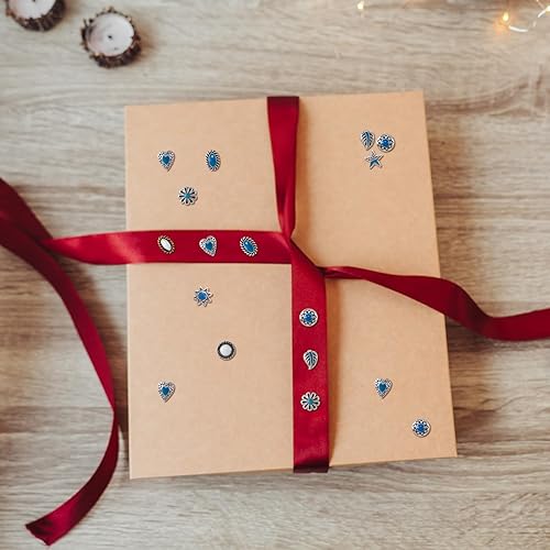 Miniatura 7 de 45 dijes de uñas occidentales turquesa 3D mezclados con mármol azul, gemas de arte de uñas, joyas de uñas de estrella y flor, accesorios para uñas