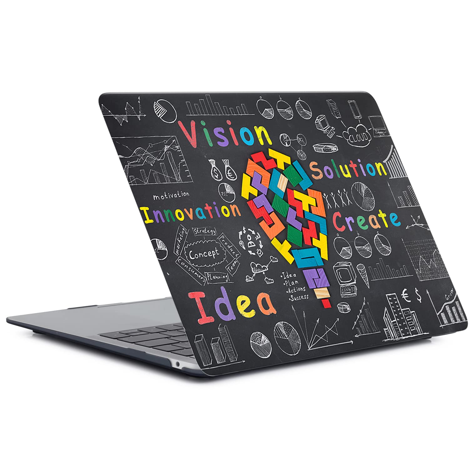Custodia Rigida Compatibile con Nuovo Macbook Air 13 pollici 2020 2019 2018 con display Retina e Touch ID A1932 A2179 A2337 M1, Caso Duro Protettivo in Plastica & Copritastiera, Motivo creativo