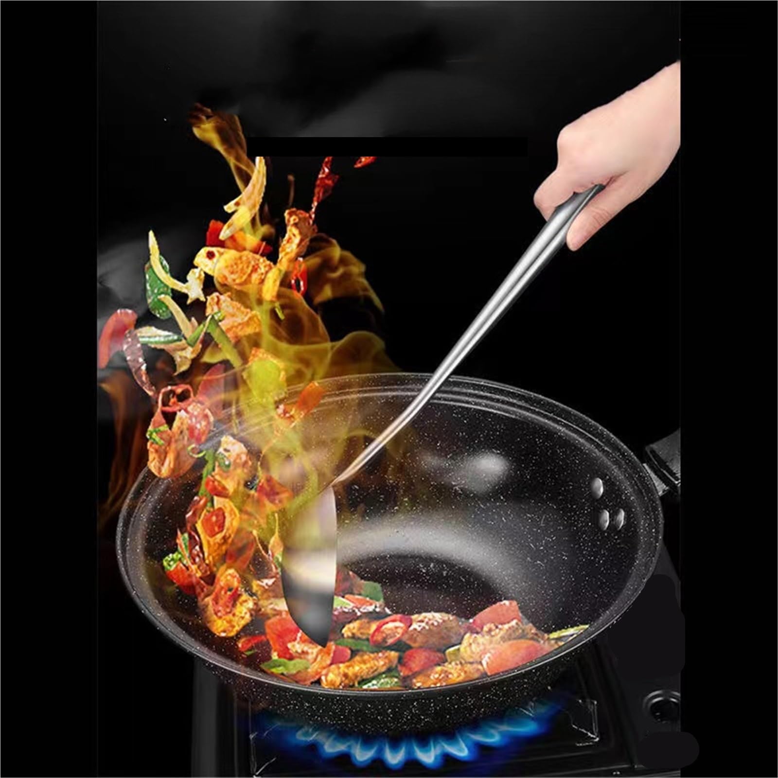 3er-Set (6 Stück) Wok-Spatel aus Edelstahl 304 Für Küchen Und Schränke