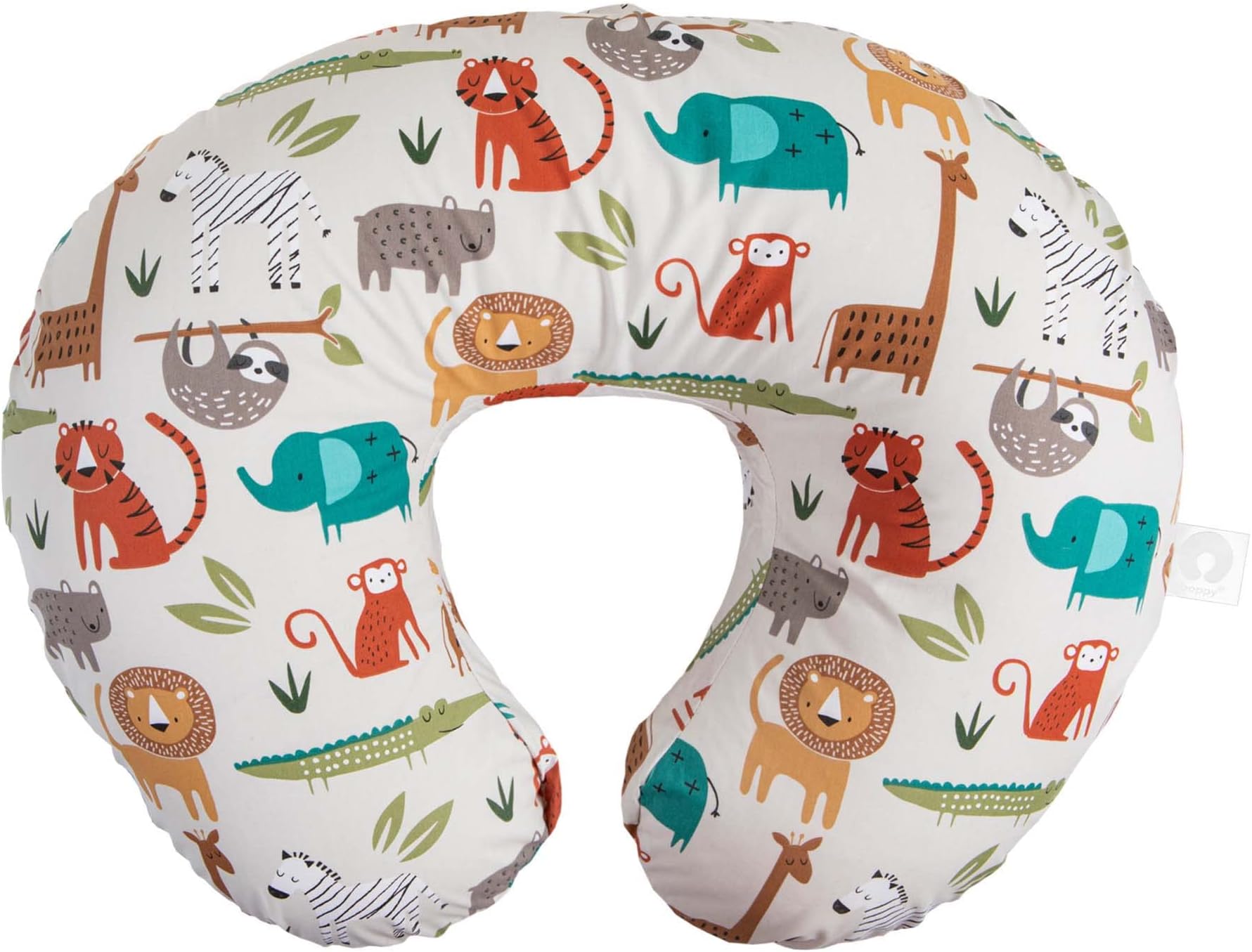Boppy Organic Original Support Nursing Pillow Cover, Green Little Leaves, 100