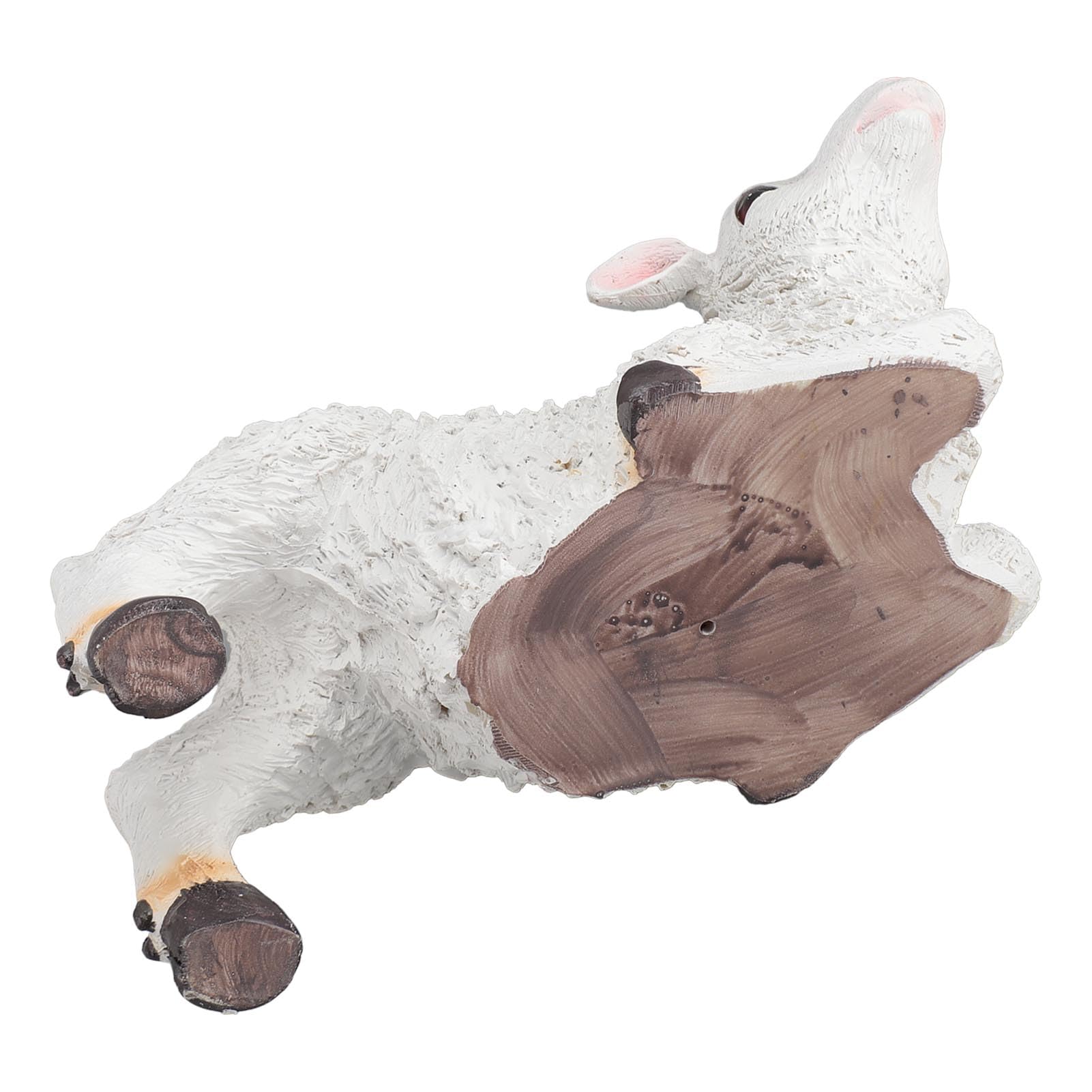 Ozdoba z żywicy Owca Statua Owcy Ogrodowej Wystrój Wnętrz z Ręcznie Wykonanymi Detalami na Prezent Wielkanocny do Ogrodu Domowego (35x14x20,5 cm / 13,8x5,5x8,1 cala)