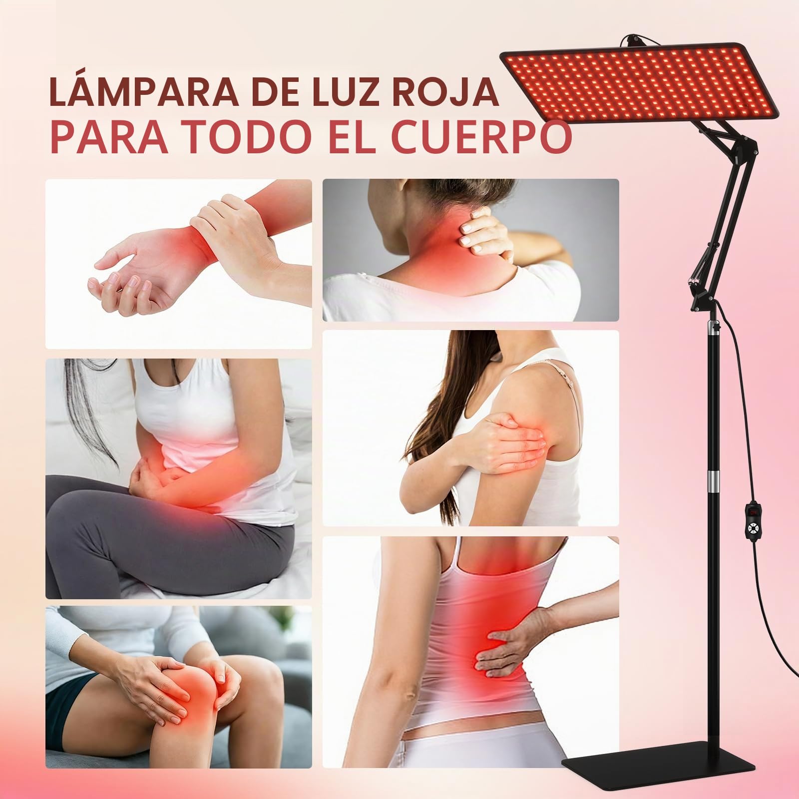 Morfone Lámpara de Luz Roja Cuerpo y el Rostro, Panel de Luz Roja con Tres Longitudes de Onda (660 nm, 850 nm, 940 nm) Panel Luz Infrarroja con Control Remoto Inalámbrico, No Produce Calor