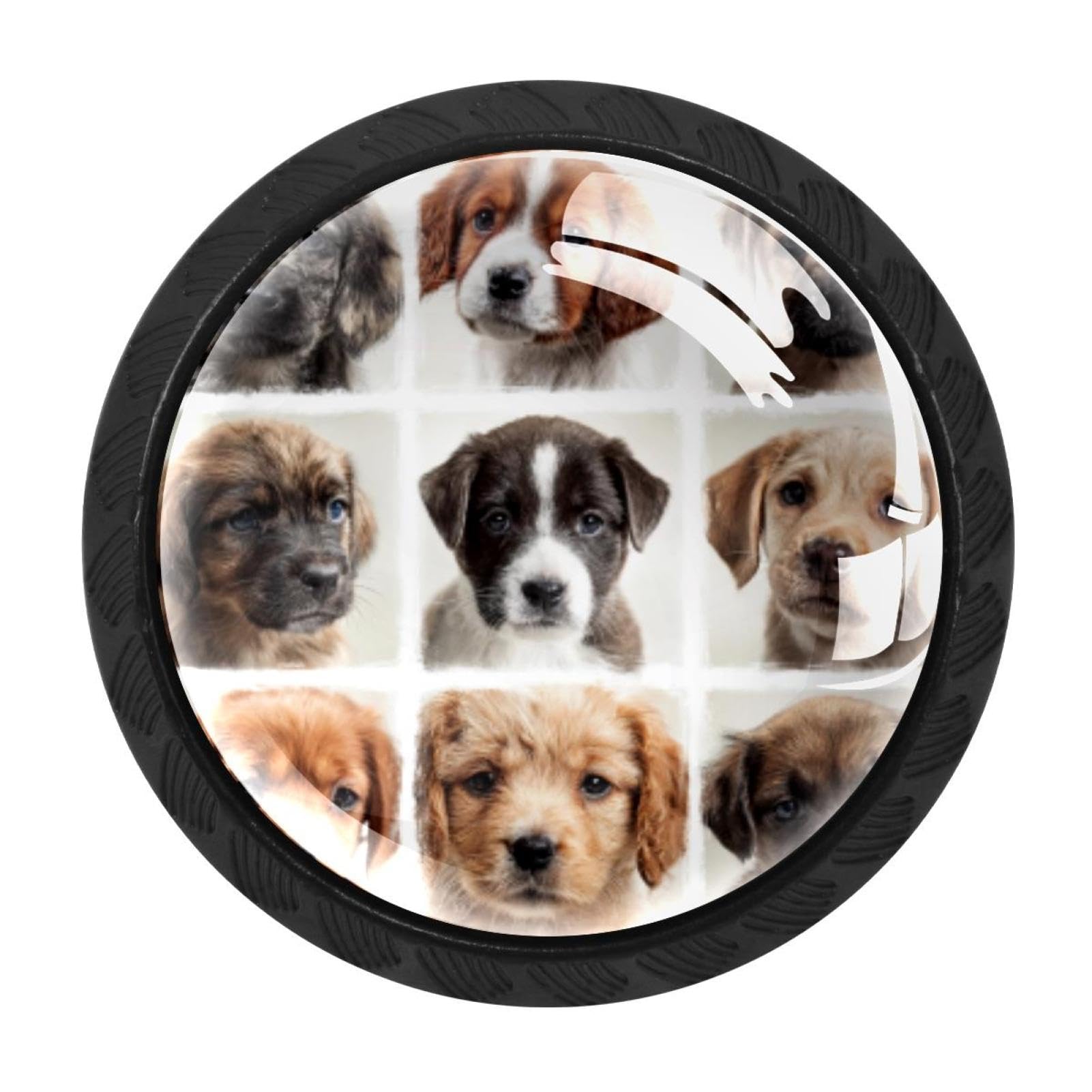 CHENZZZZ 4 Pack Cabinet Handles Black Puppy Dogs Cabinet Knobs Draw