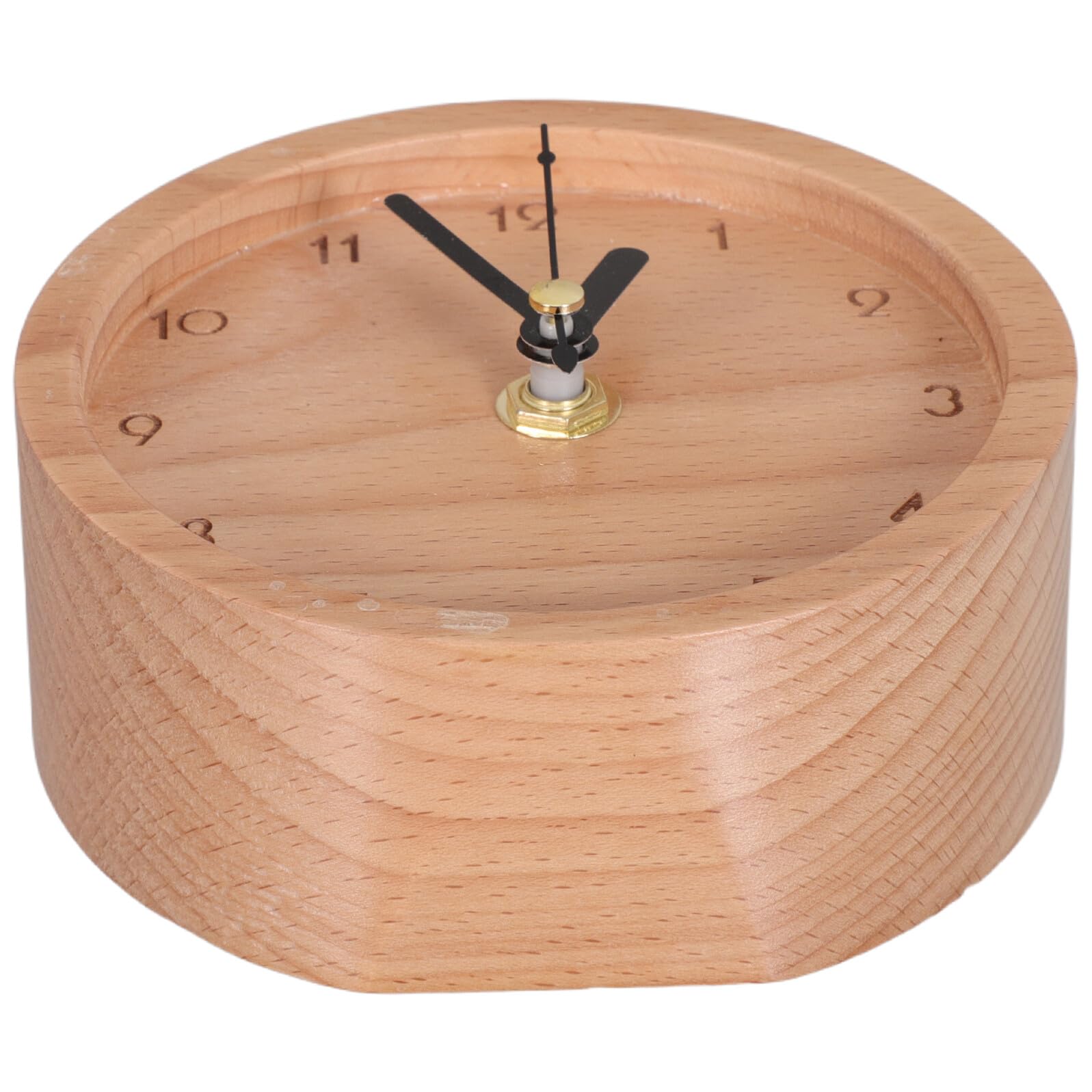 Reloj silencioso de madera sin pilas LALAFINA con esfera redonda para el salón moderno