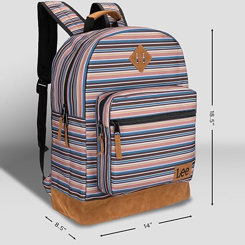 Miniatura 3 de Lee Authentic Jeans Company - Mochila de estudio para clase, funda acolchada para portátil de 15.6 pulgadas, Lee Rayas, Mochilas Daypack