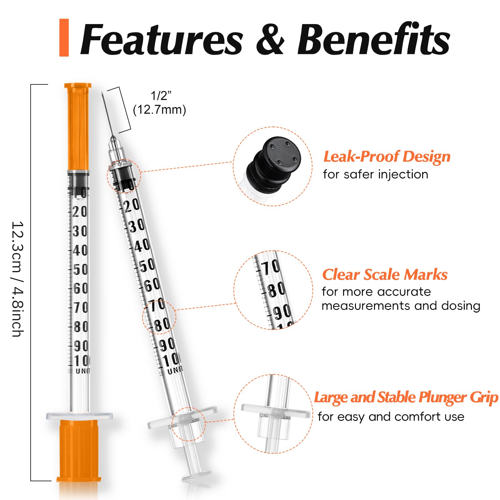 100 Pack 1 ml/cc 31 G 5/16 Inch Syringe, Individually Packed — Amazon image 5