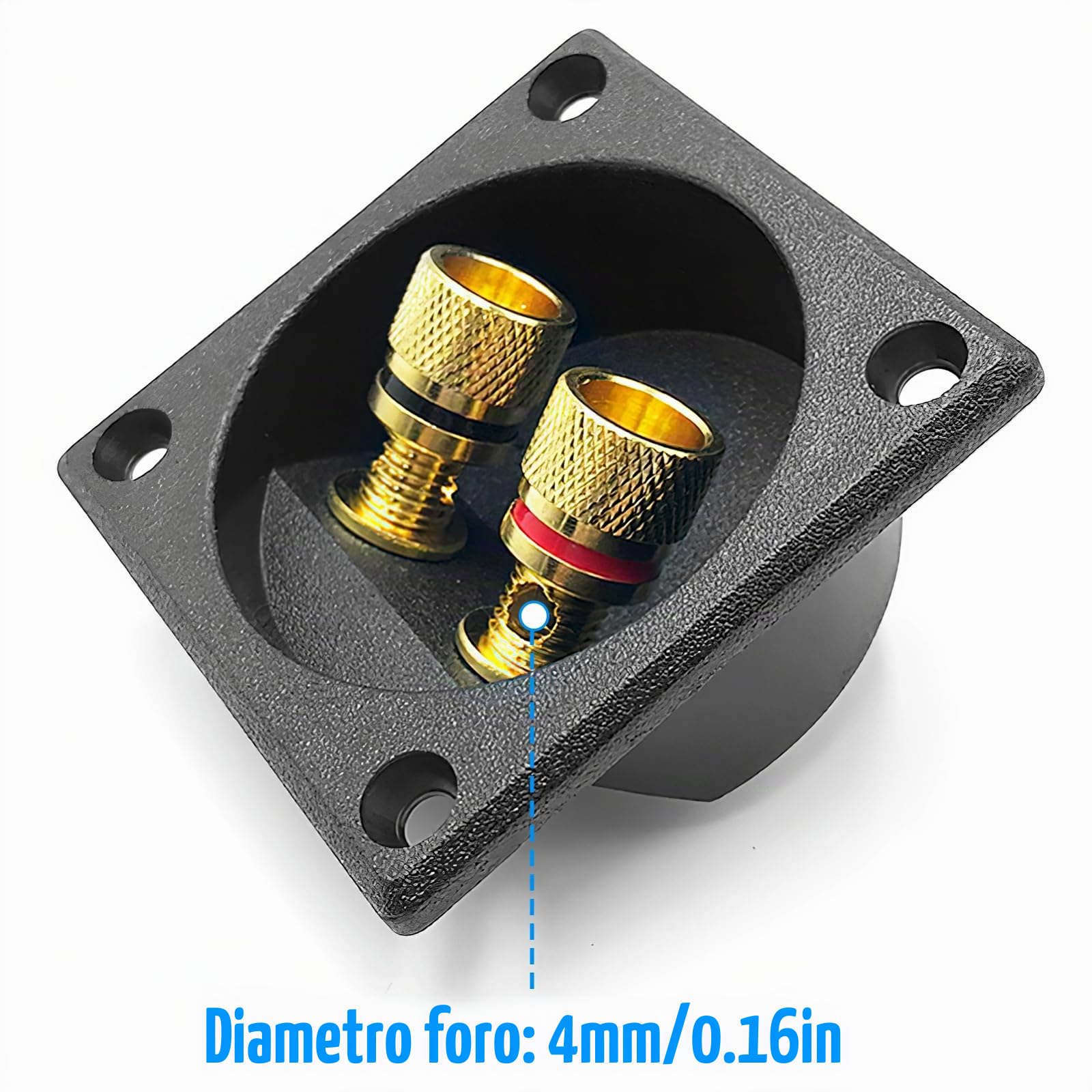 2 Pezzi Nero 2 Vie Altoparlante Box Terminale Binding Post, Speaker Box Terminal Binding Post Subwoofer Terminale tazza Cassa Gold Banana Binding Post, Connettori a Molla Rotondi per Subwoofer