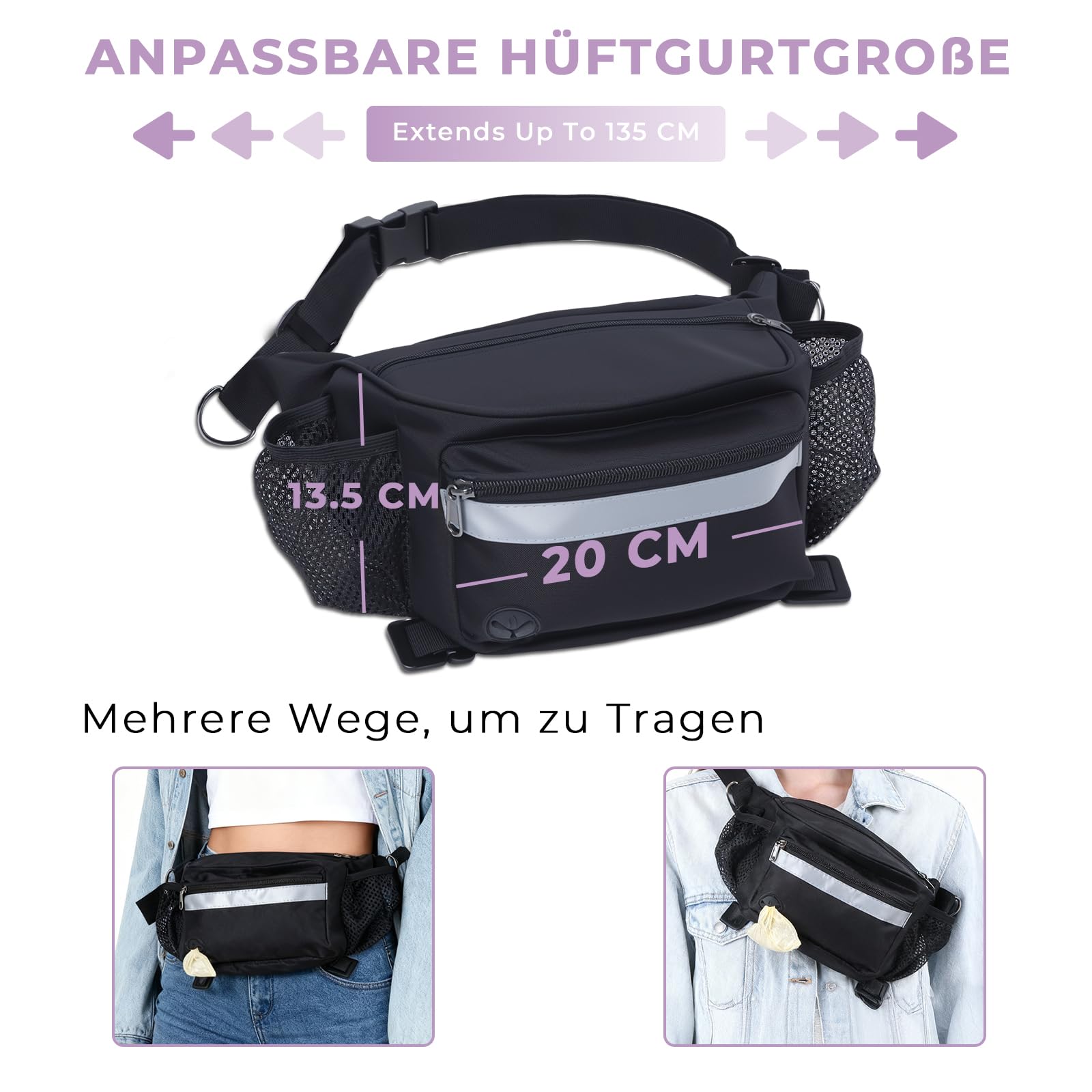 Leckerlistas voor honden van siliconen, 2 stuks, voederzakken, hondentraining, hondenvoer, opslag, waterdicht, siliconen, draagbaar voor reizen, wandelen, lekkernijenzak voor honden, karsen om te