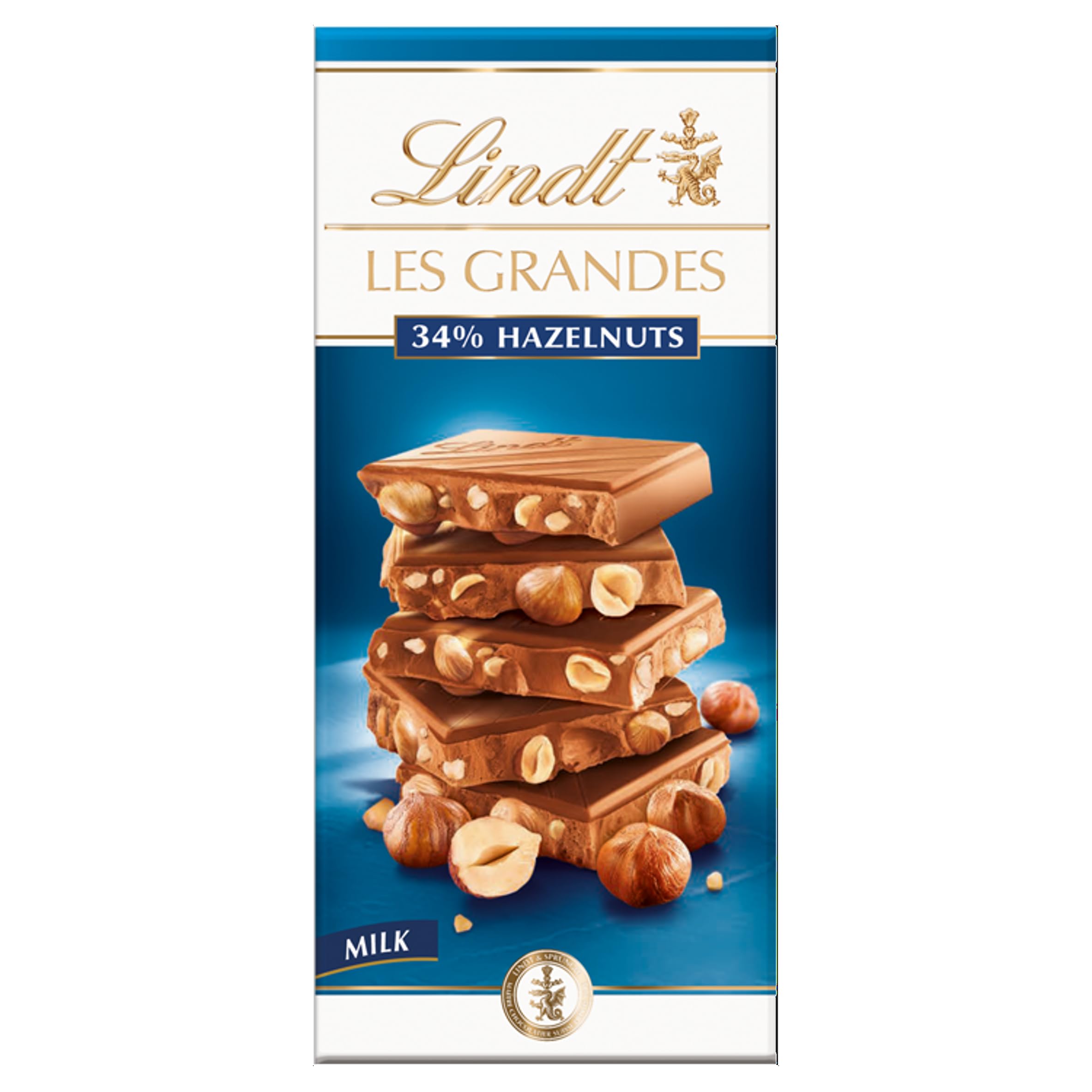Lindt Les Grandes Milk Chocolate Hazelnut Bar 150g
