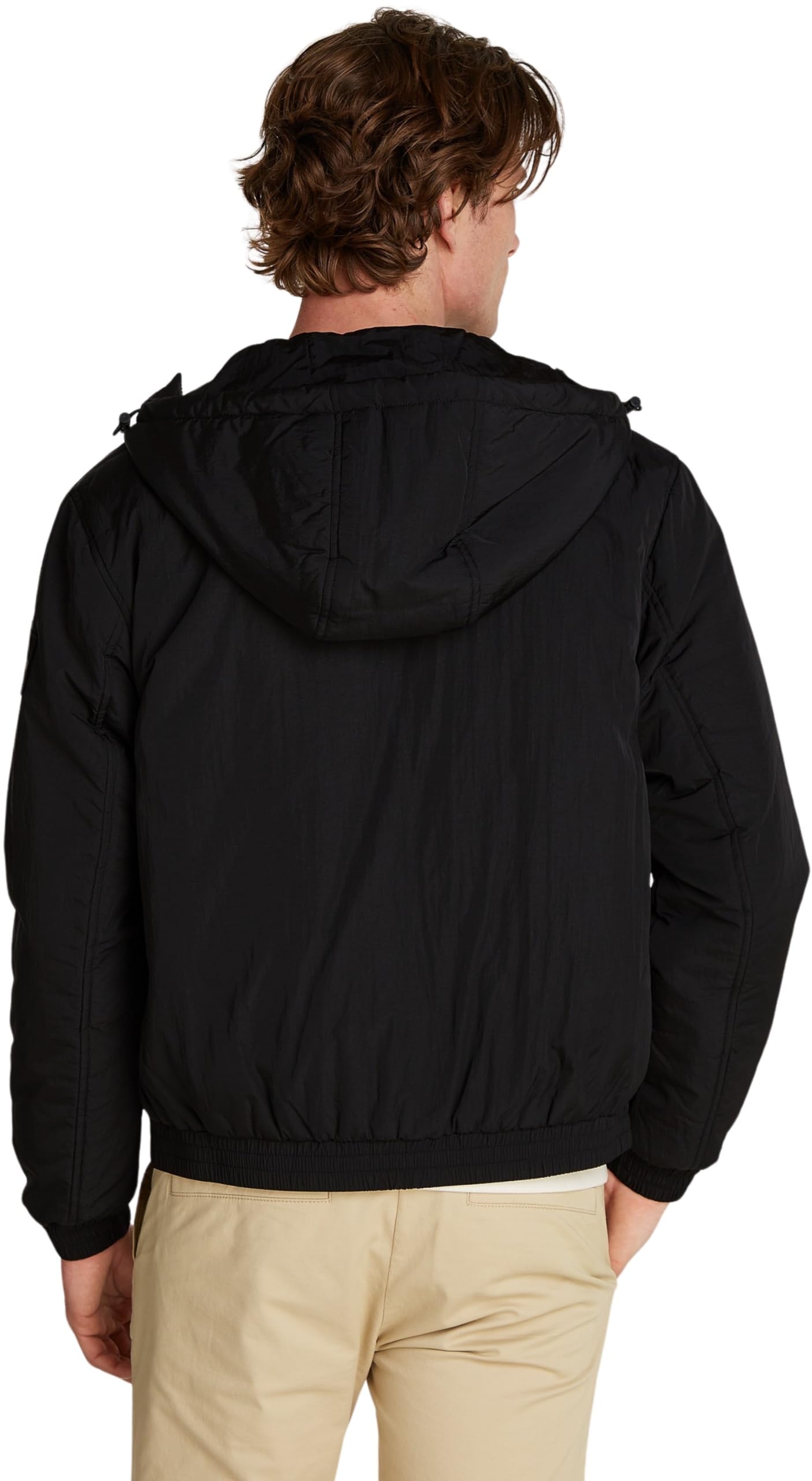 Calvin Klein Jeans Męskie kurtki Harrington z podszewką z kapturem, Ck czarny, XXL