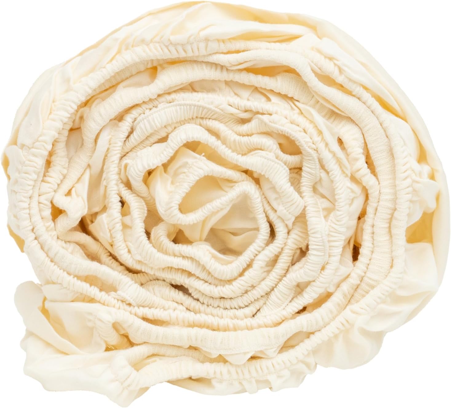 Organic Cotton California-King Fitted Sheet - 100% Organic Cotton, Unbleached, All-Natural, GOTS Certified, Breathable, Sateen Weave, 400 Thread Count Fitted Sheet (Cal King - Off-White/Ivory) - Thumbnail 2