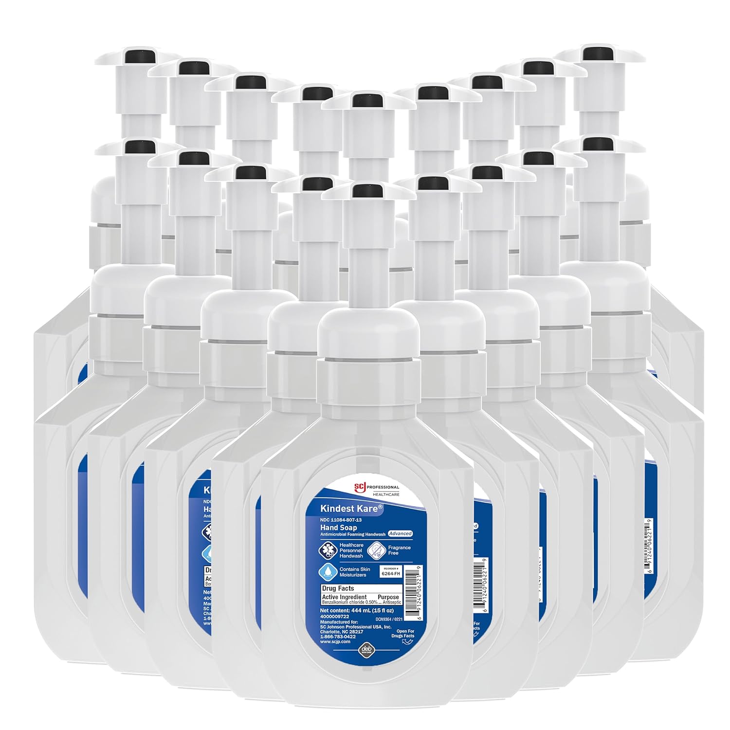 SC Johnson Professional Kindest Kare Advanced Healthcare Personnel Handwash 444ml Antimicrobial Foaming Soap 18-Pack Pump Bottle Pack
