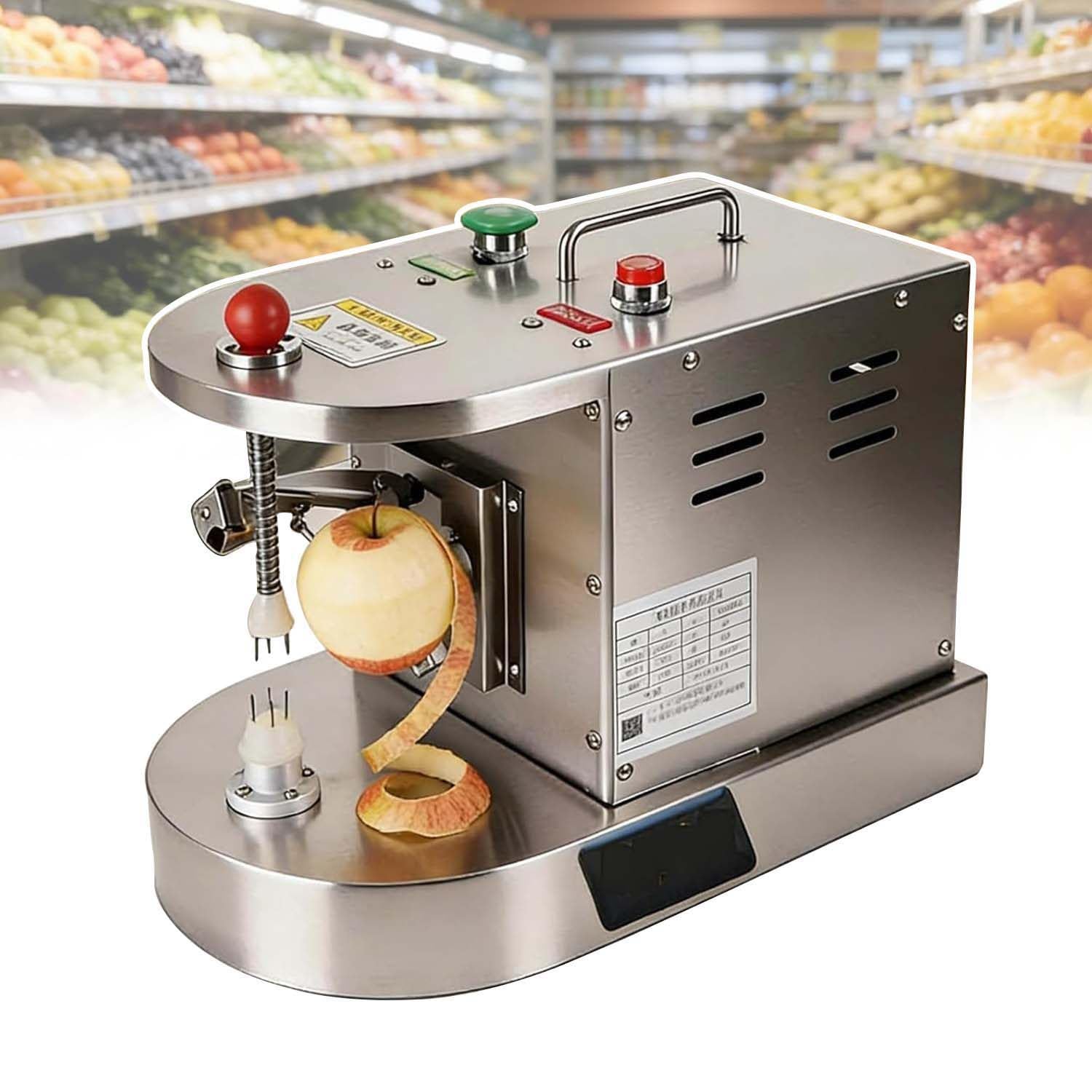 DPLWJPP Commercial Electric Automatic Multifunctional Lemon Orange Peeling Machine Rotating Peeler Fruit Vegetable Cutter Auto Stop for 5-10cm Potatoes Peaches Kiwis
