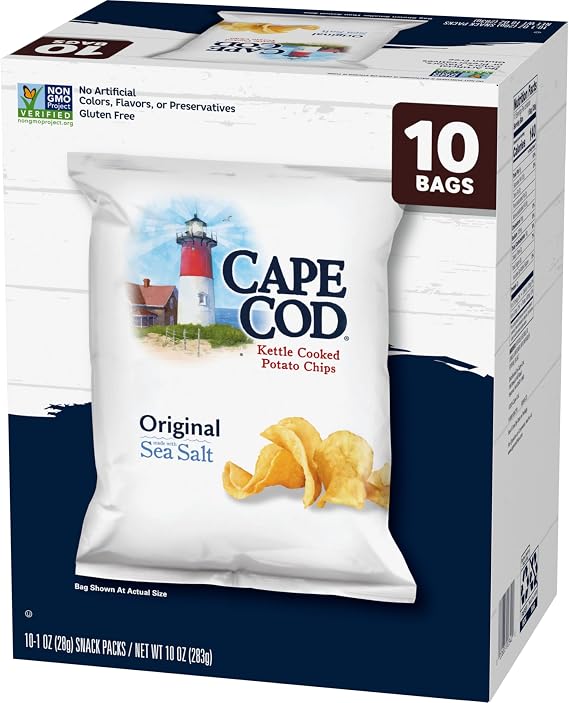 Cape Cod Potato Chips Original, 1 Oz, 10 Ct