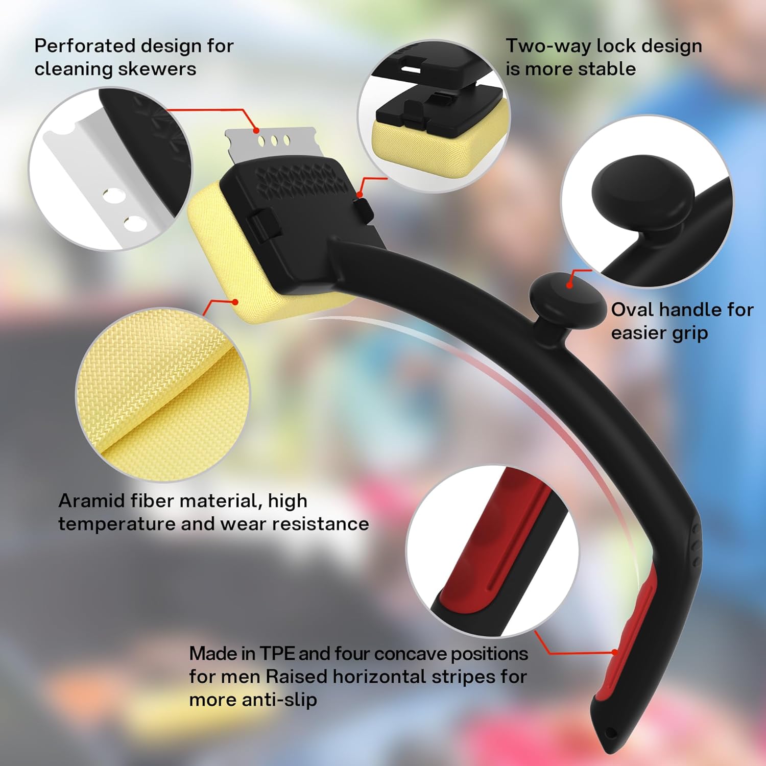 2025 Version Grill Brush for Outdoor Grill, BBQ Scrubber for Grill, Grill Brush Bristle Free with Scraper, Grill Cleaning Brush, Unique Seamless-Fit Scraper Tool with Double Grip Handle Design