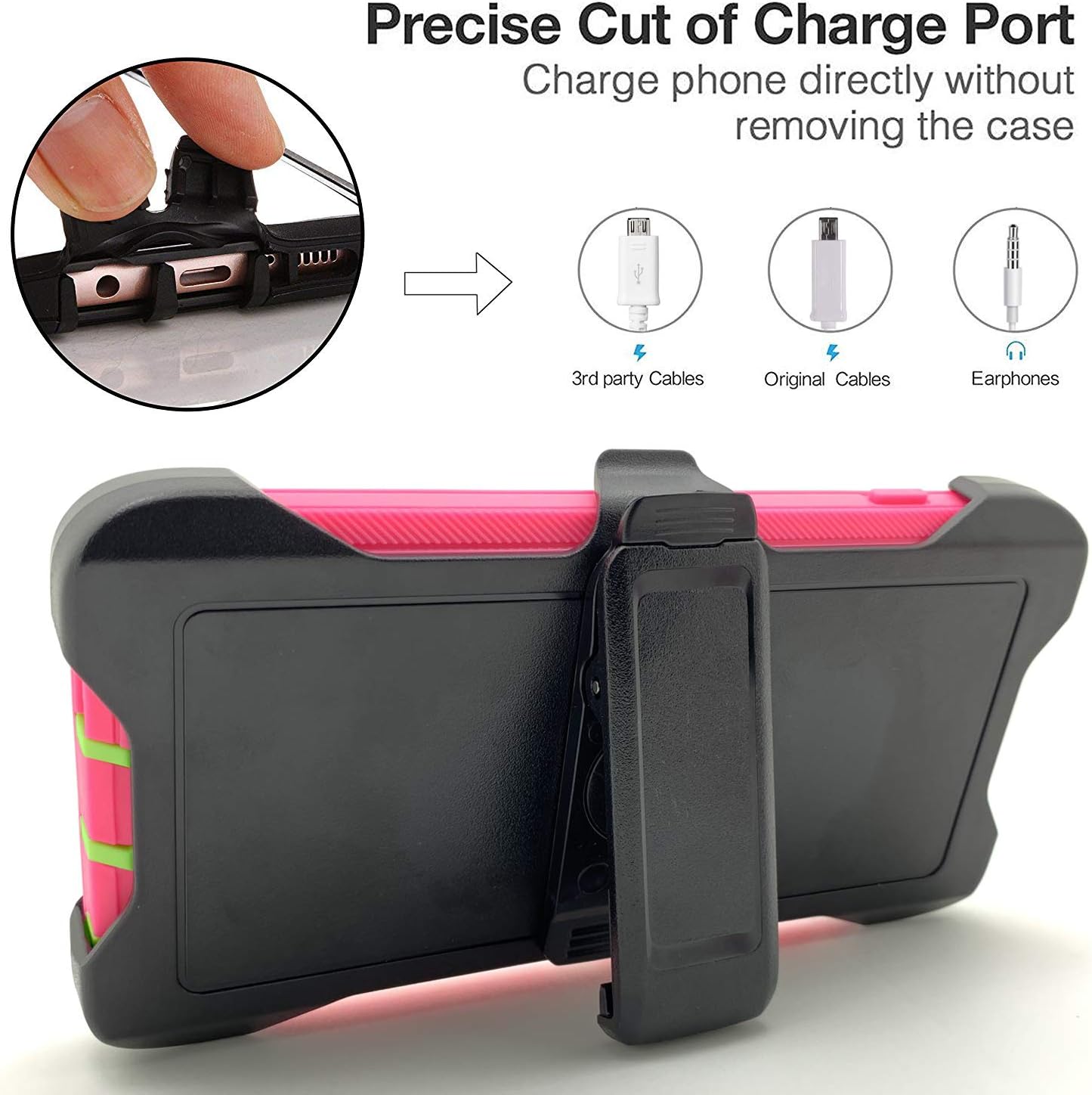 S10+ Case,Samsung Galaxy S10 Plus Case with Belt Clip,Vodico Silicone Cover+Hard Bumper Heavy Duty Protection Defender Non Slip Secure Grip Shockproof Cover with Kickstand Phone Cases (Rose Green)