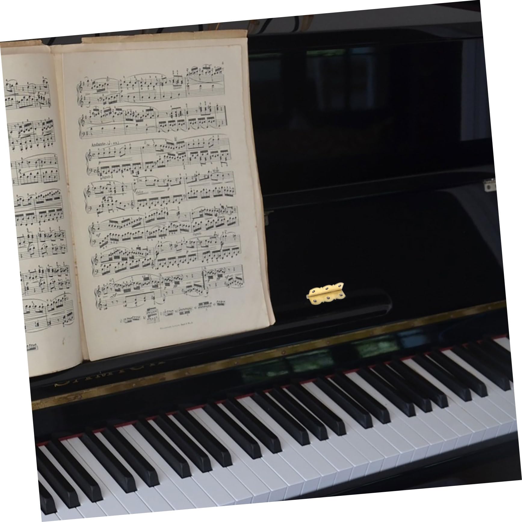 Artibetter 10piezas Bisagras Para Piano Accesorios De Piano De Bisagras Antiguas Para Soporte Musical Sin Tornillos Diseño Silencioso Resistencia Duradera Dorado