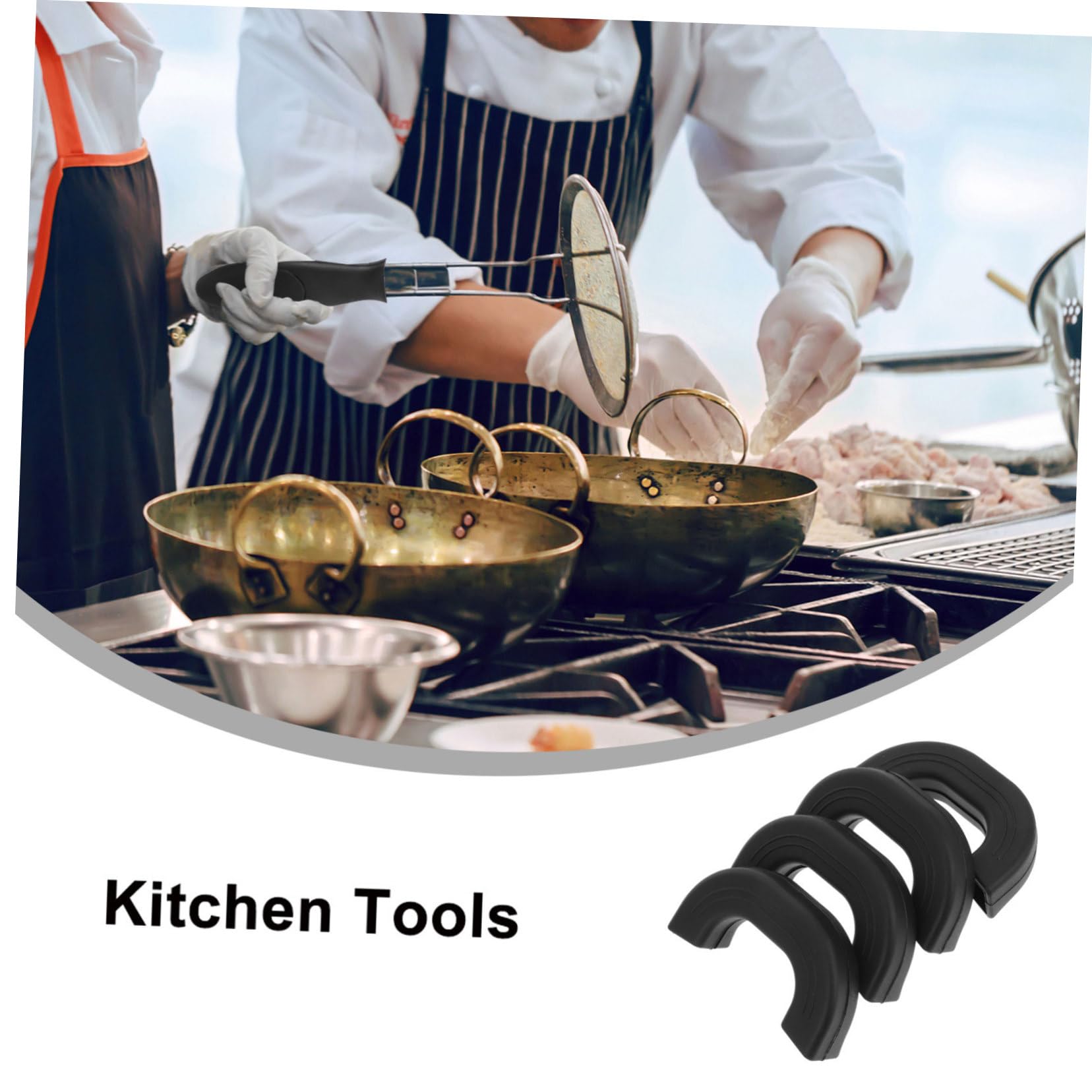 Cabilock 4piezas Funda Aislante para Mangos de Olla de Silicona Resistente al Calor Protector para Mangos de Sartenes y Ollas de Cocina