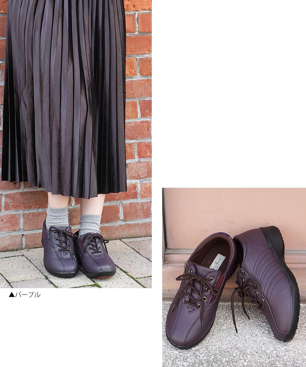 [セレブル] Rakuchin comfort らくちん コンフォートシューズ レディース おしゃれ 幅広 5e 超ゆったり 軽量 防滑 歩きやすい ミセス サイドファスナー付き