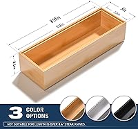 Vista 4 de Bandeja de cubiertos para cajón, organizador apilable de bambú para cajones de cocina, 9 x 3 x 2 pulgadas, juego de 2