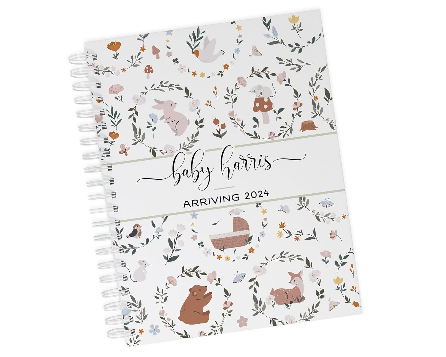 Personalized Pregnancy Journal - Hardcover Pregnancy Memory Book Customized with Baby’s Name, Nickname or Phrase - Prompted Journal for New Moms