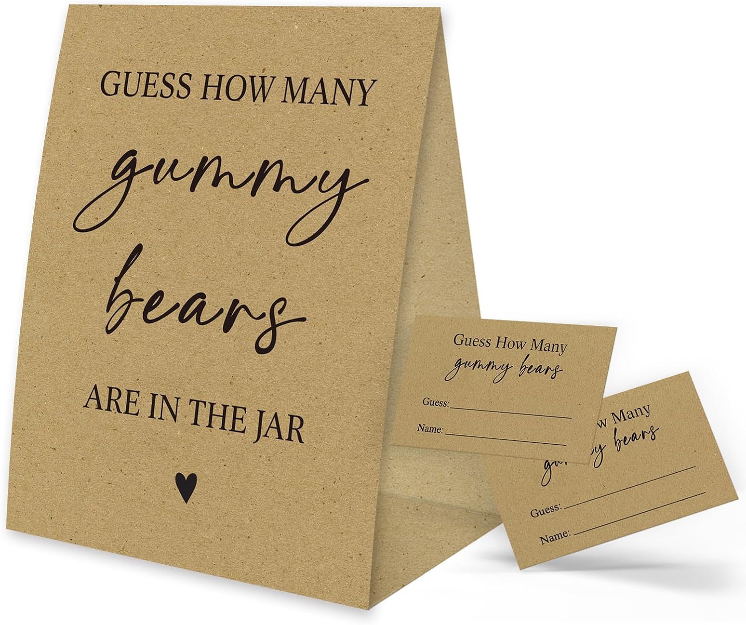 Amazon.com: Guess How Many Gummy Bears Baby Shower Game, 1 Sign and 50 ...