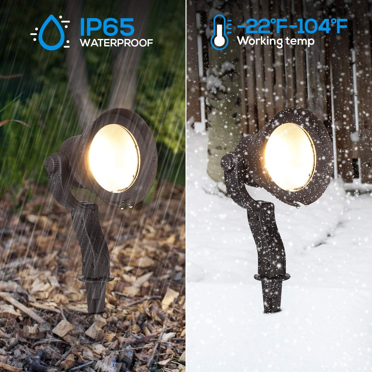 LEONLITE 8-Pack Landscape Wall Wash Light 12V Dimmable, 12W/5W/2W Adjustable Wired Outdoor Low Voltage LED Floodlight, IP65 Waterproof, 3000K Warm White, Aluminum Housing : Everything Else