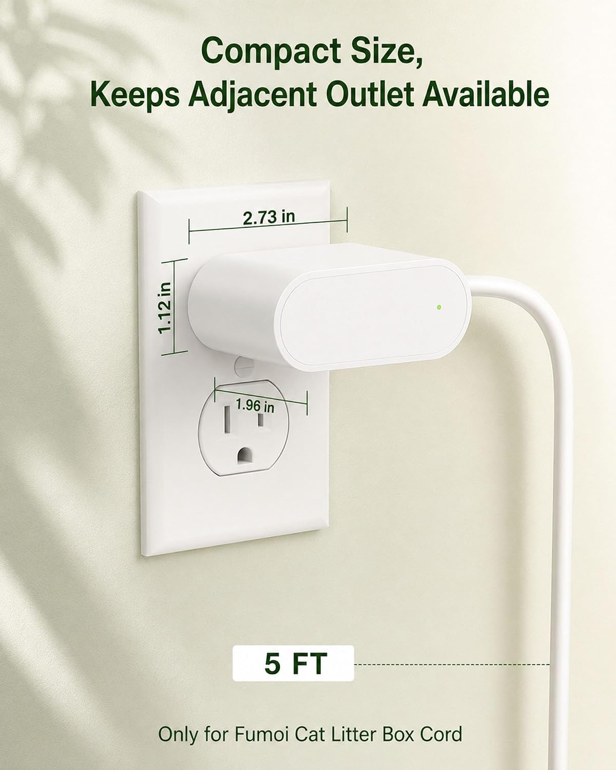 VASTHOME Replacement for Fumoi Self Cleaning Litter Box Power Cord | 12V 2A Replacement Power Supply With 5FT Cable - Designed For Fumoi Self Cleaning Litter Box Use