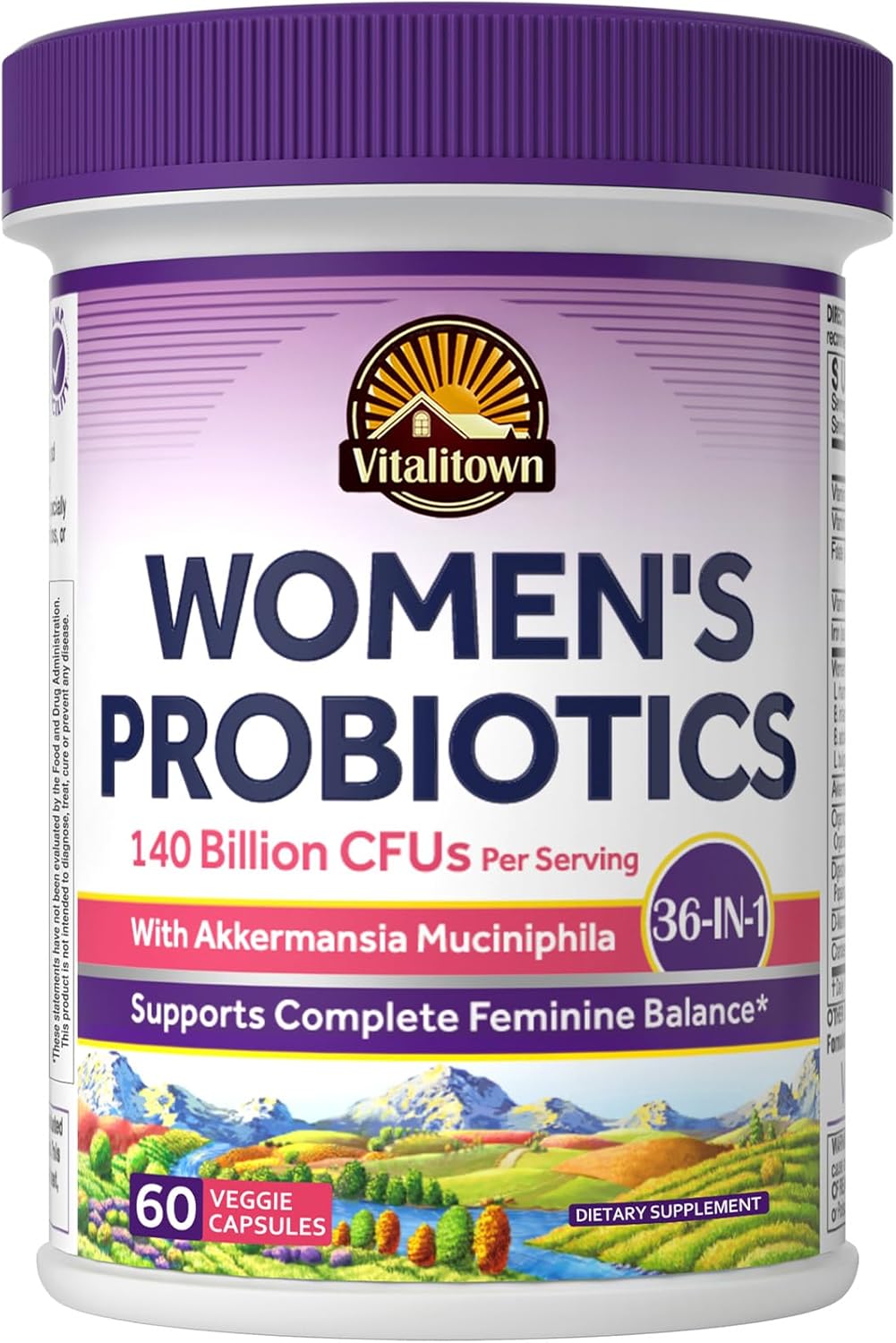 Vitalitown Probiotics for Women, 140 Billion CFU 20 Strains, Akkermansia Probiotic with Iron, Vitamin C B6 & B12, Digestive Enzymes, Cranberry, D-Mannose, Vaginal Probiotics & Prebiotics, 60 Capsules Vitalitown Probiotics for Women, 140 Billion CFU 20 Strains, Akkermansia Probiotic with Iron, Vitamin C B6 & B12, Digestive Enzymes, Cranberry, D-Mannose, Vaginal Probiotics & Prebiotics, 60 Capsules