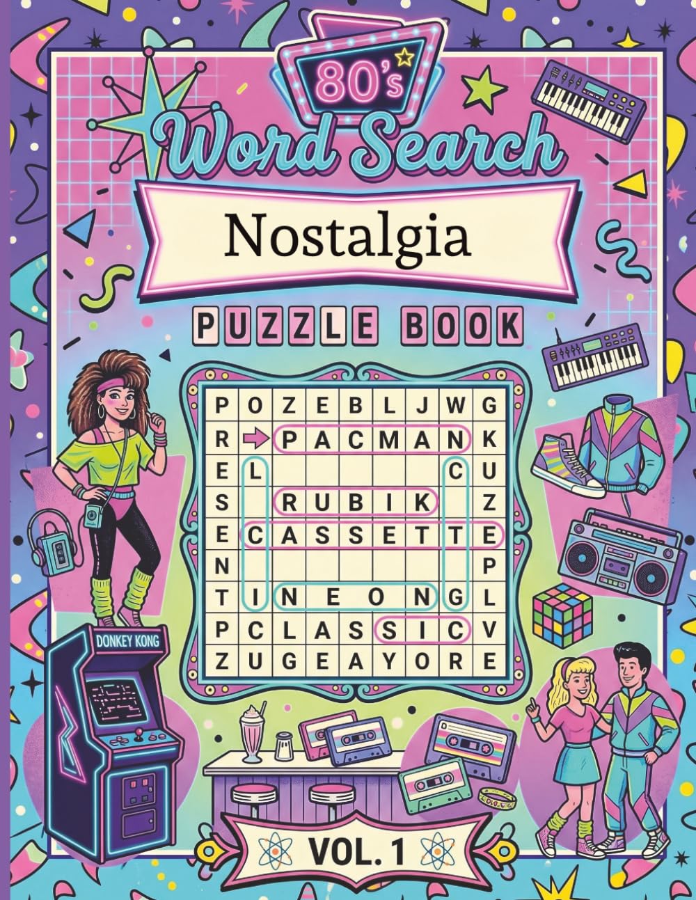 Nostalgia Puzzle Book - 80's Word Search - Vol. 1: Large Print