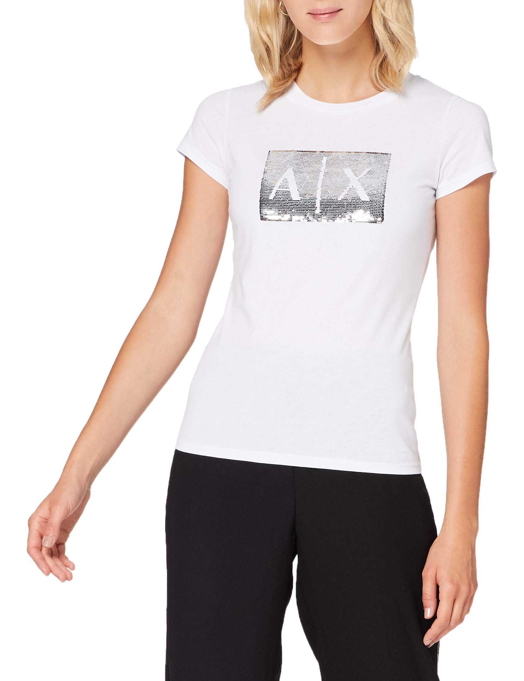 Armani ExchangeWomen's Basic T-Shirt with Logo on Bust