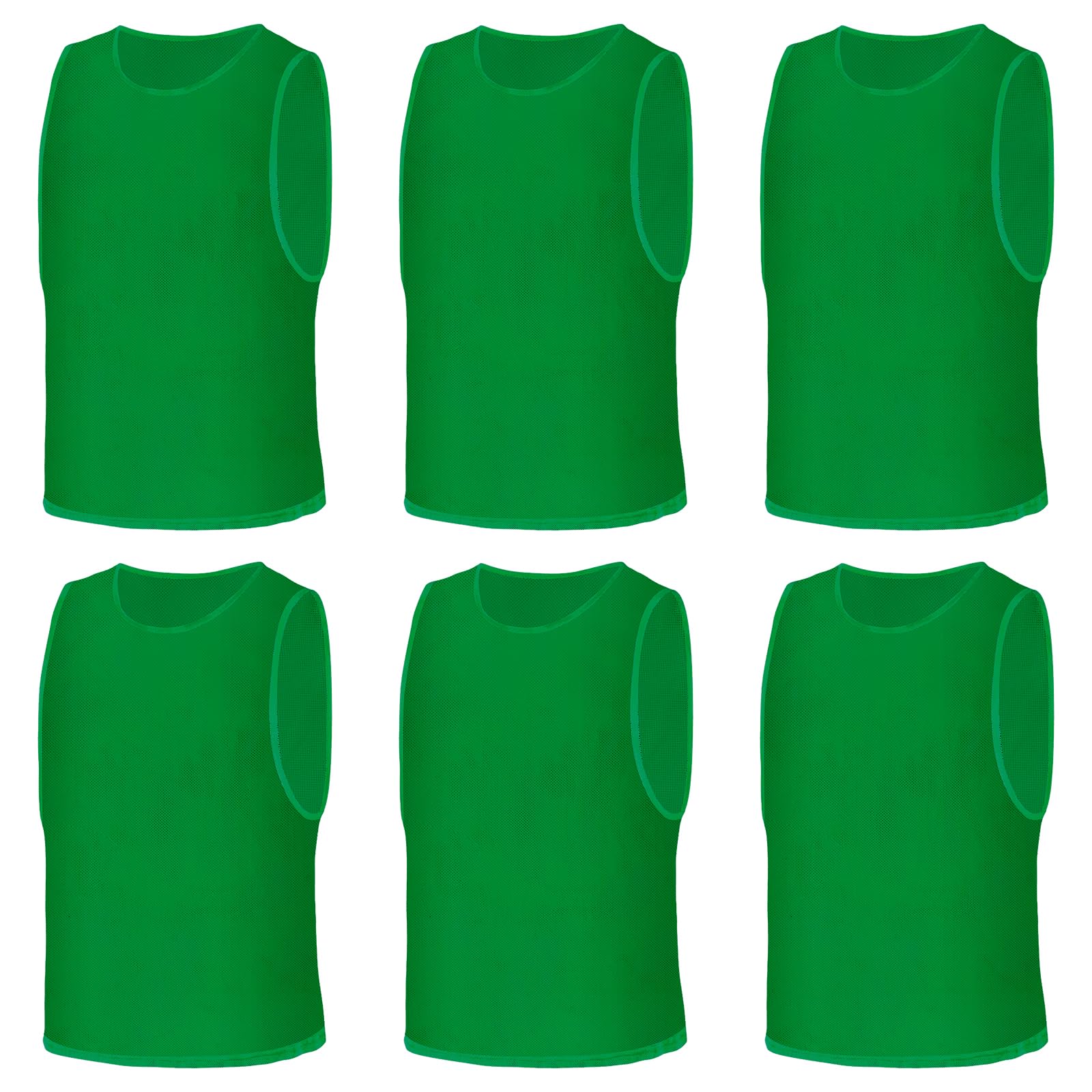 AUYAO 6Pcs Adult Kid Team Training Vest Breathable Mesh Scrimmage Sleeveless Training Pinnies Training Bibs Quick-Dry Sport Bibs Sports Practice Vests for Soccer Basketball Practice(Grass Green) โ image 1