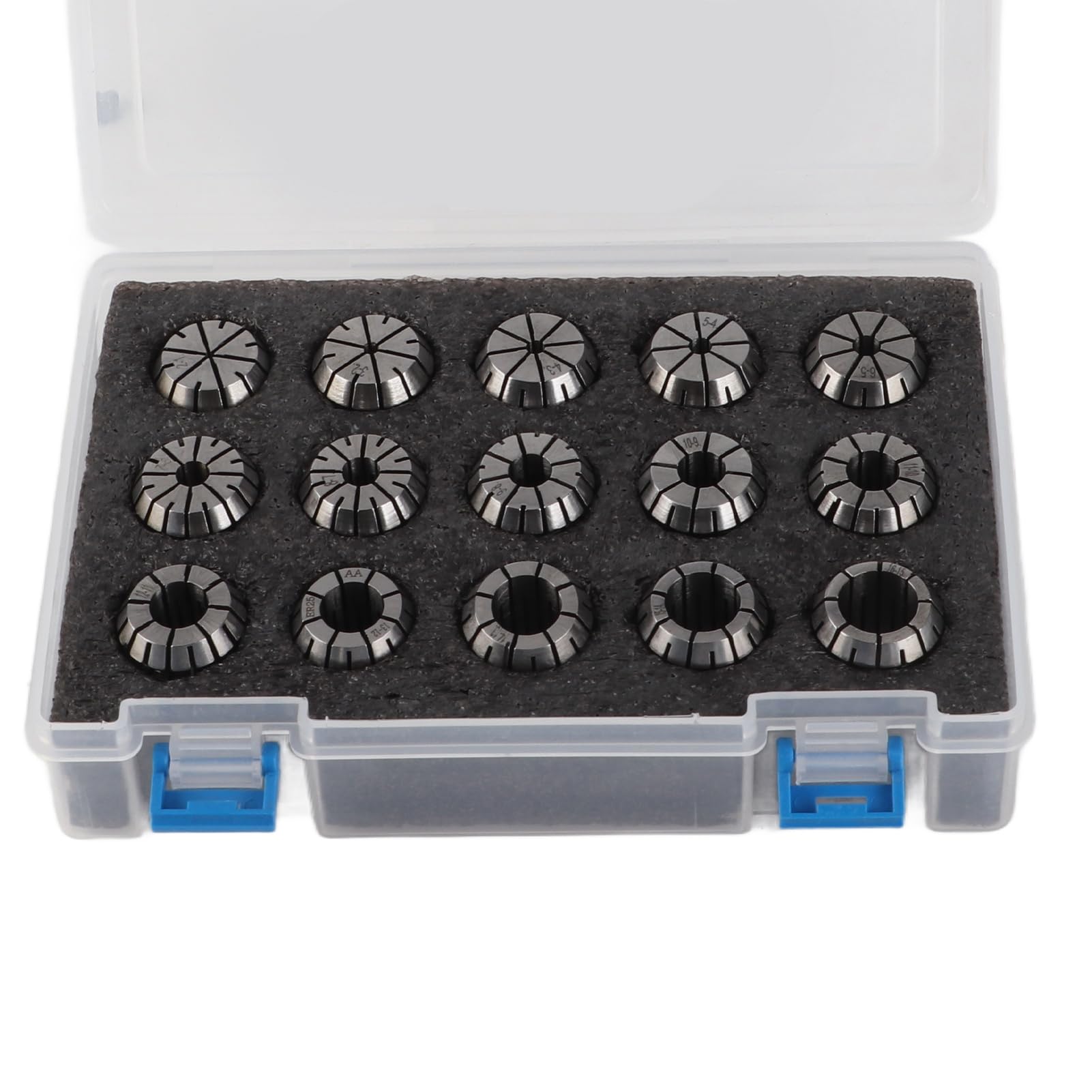 Alomejor ER25 Collet Set, 15 Pieces, High Speed Steel