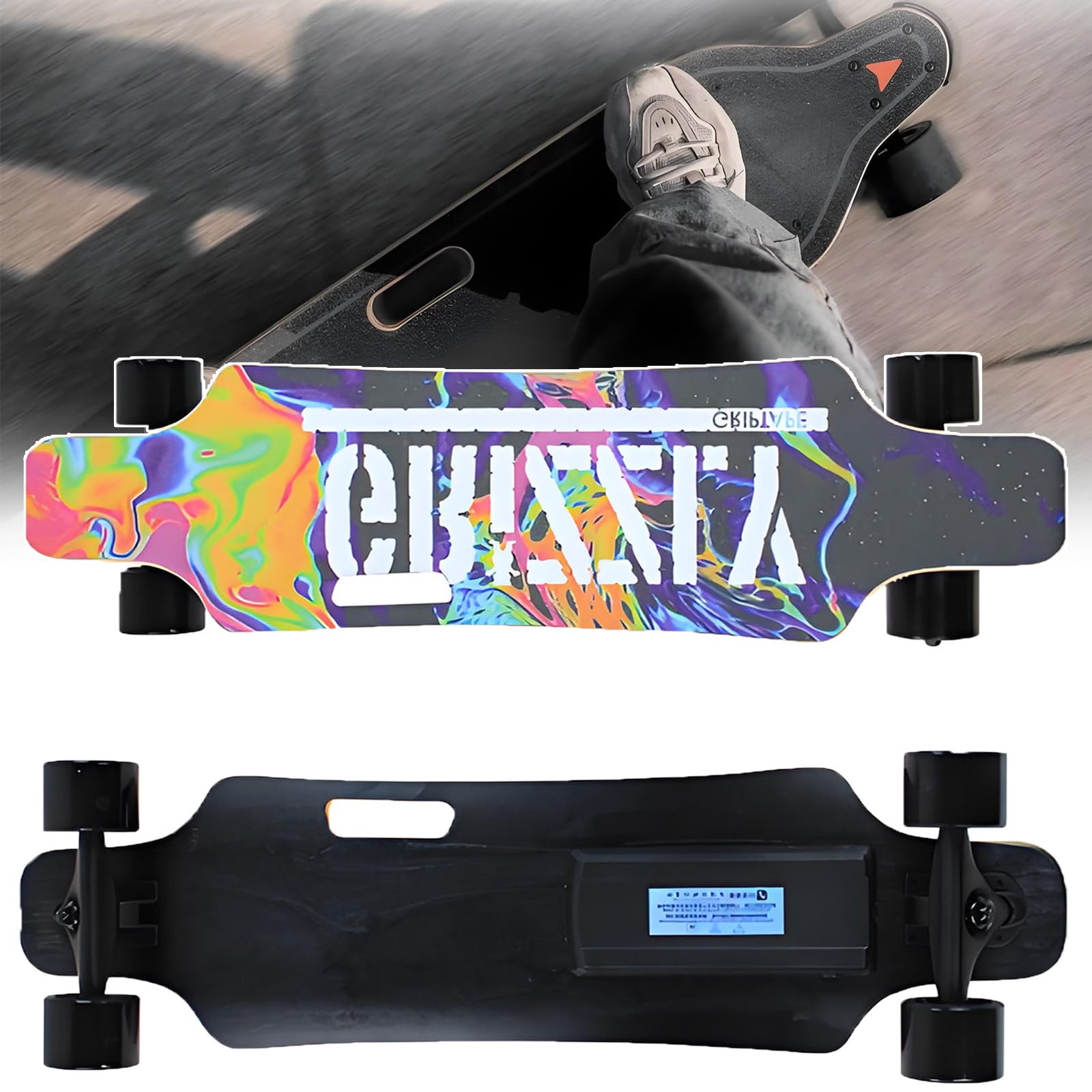 Skateboard Électrique Ultra-Léger : Moteur sans Balais Silencieux De 240 W, Autonomie De 24 Km Et 15 Km, Plateau en Érable 7 Plis | pour Débutants, Adolescents Et Adultes. TypeB