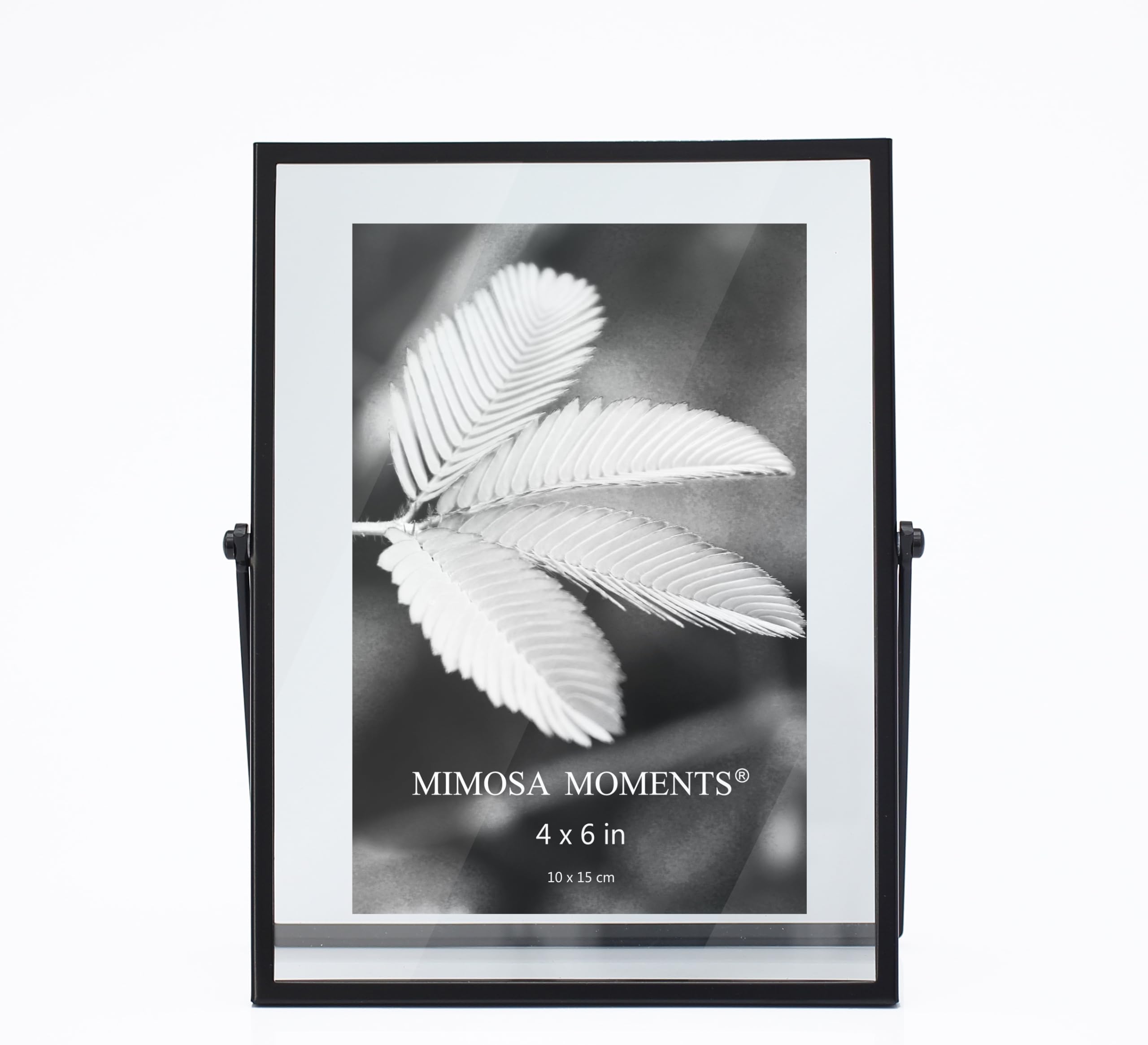 MIMOSA MOMENTS Metal Floating Picture Frame (Black, 4x6)