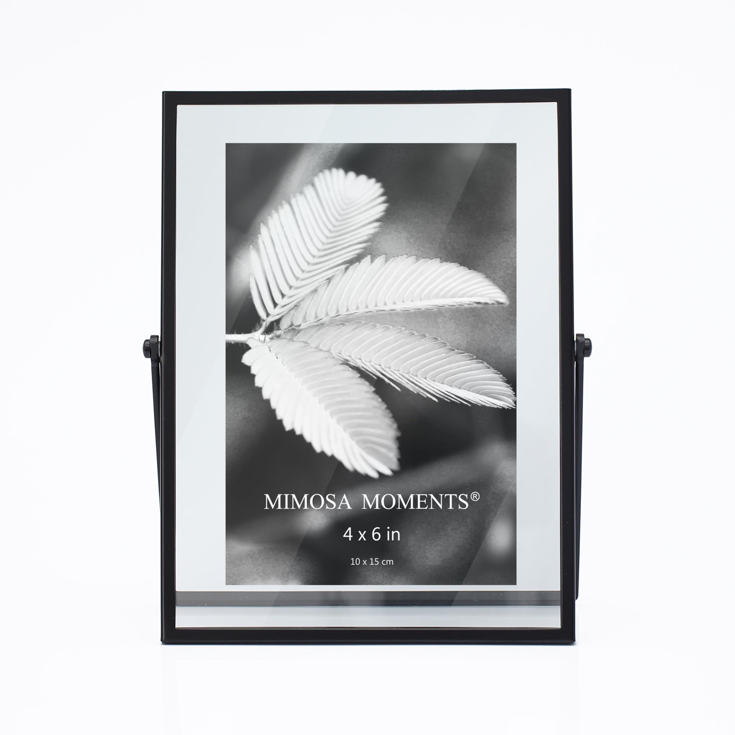 MIMOSA MOMENTS Metal Floating Picture Frame (Black, 4x6)