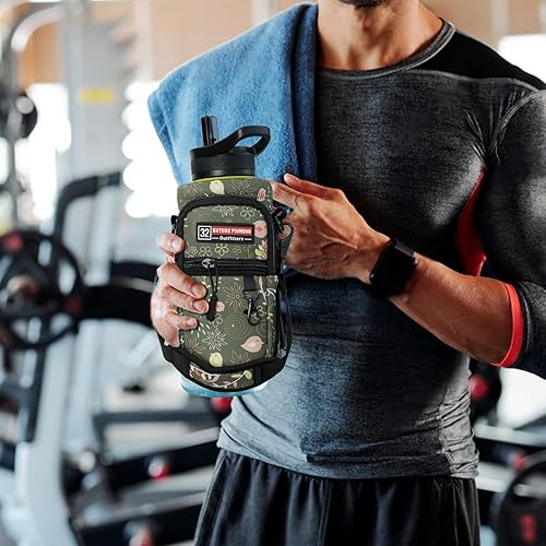 Miniatura 101 de NATURE PIONEOR Water Bottle Holder with Strap,Water Bottle Carrier Bag Sling Sleeve with Adjustable Shoulder Strap & Handle and Large Phone Pocket