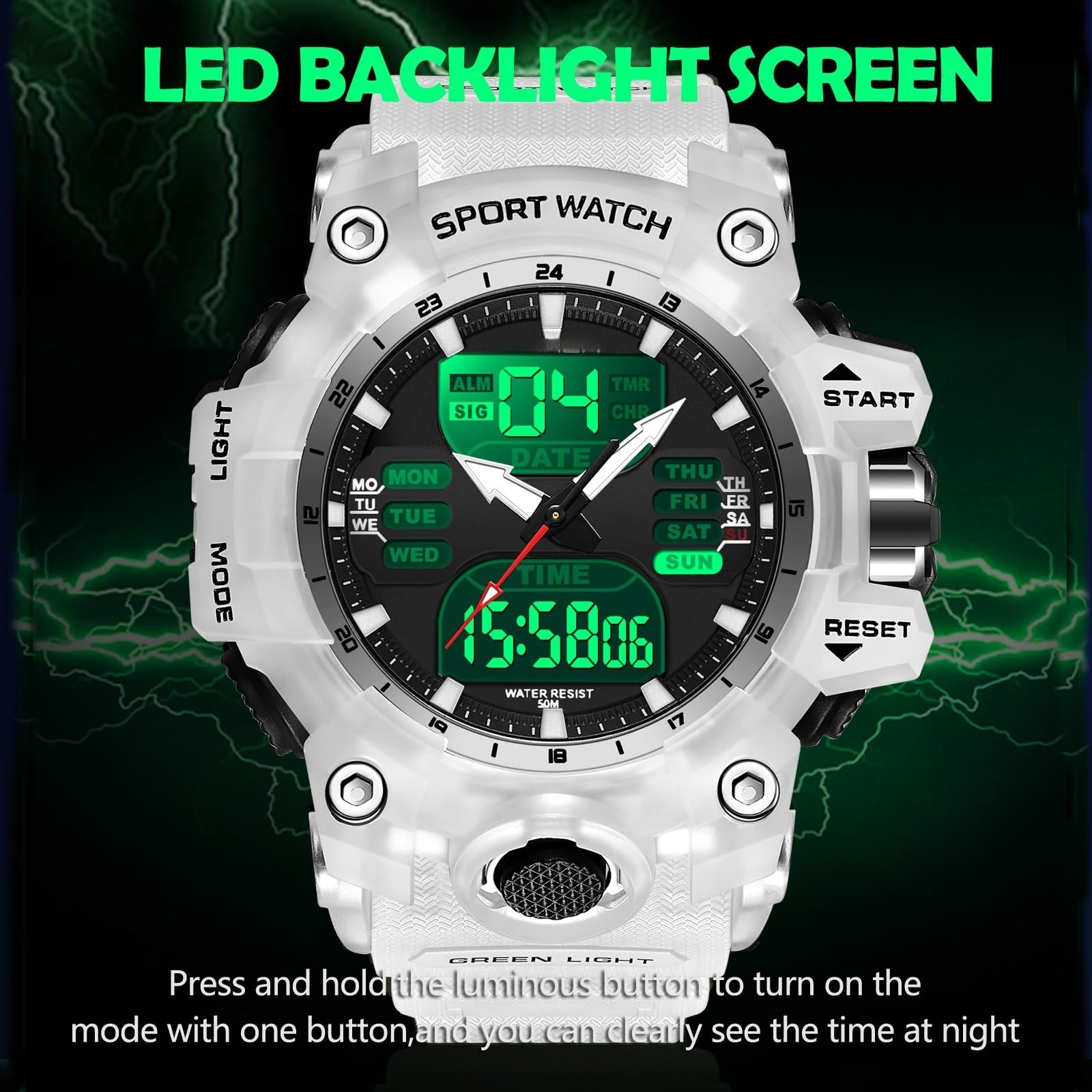 findtime Relojes para hombre digital transparente azul reloj de pulsera para hombres jóvenes diseño táctico militar único con temporizador LED pulsera de silicona