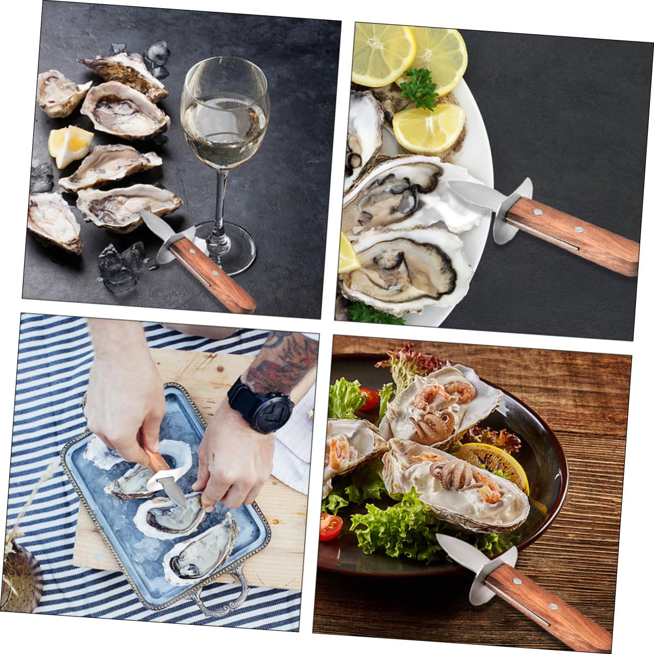 Amosfun 3 Pezzi In Acciaio Inossidabile Strumento Per Aprire Le Ostriche Per Crostacei Ostriche Shucker Per Conchiglie Crostacei Non Ostriche Granchio Shucker Strumento Per