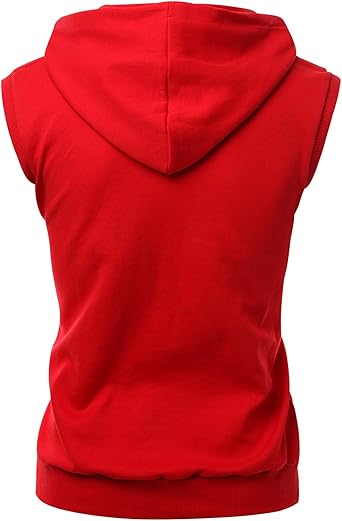 Xpril Men's Cotton Zip Up Hoodie Vest, Kwov013m Aqua, X-Small