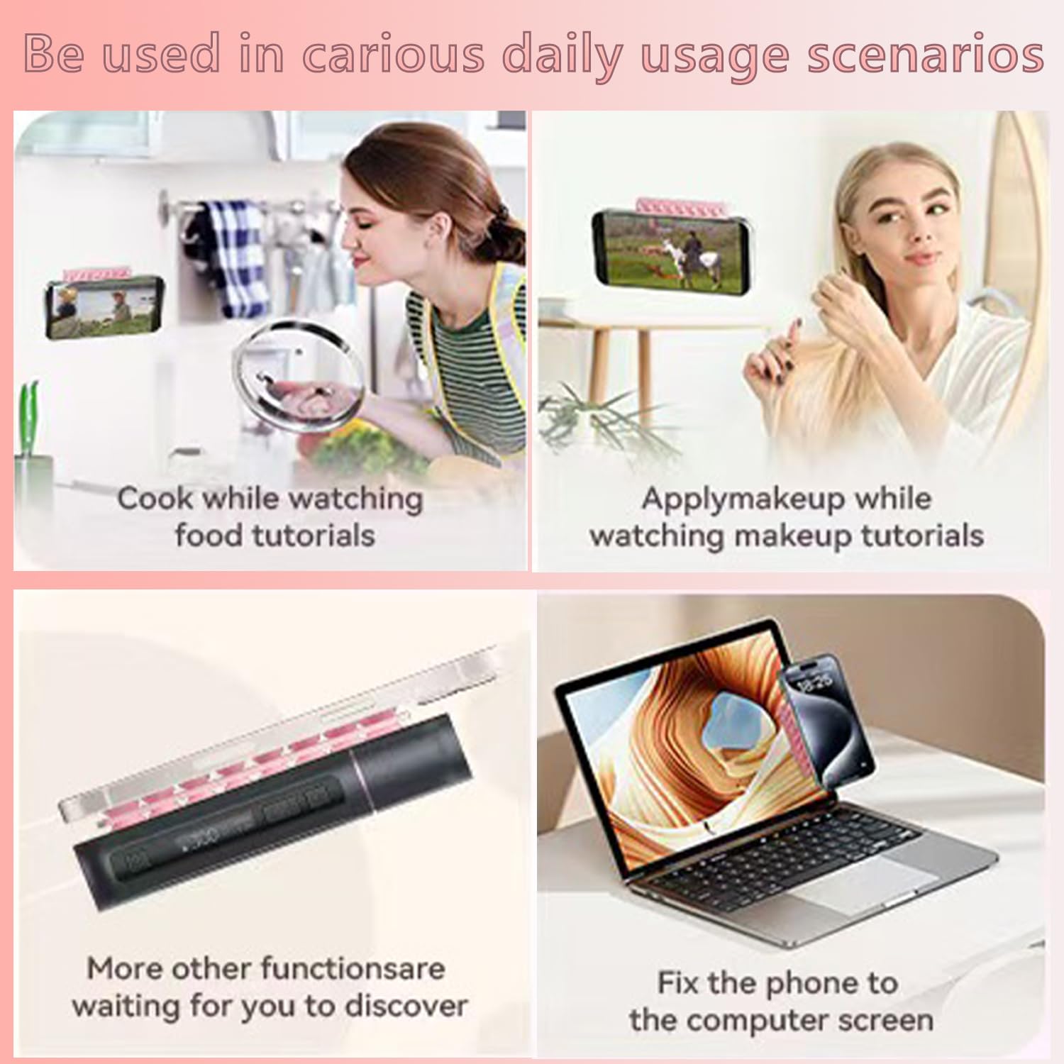 Silikon-Saugnapf-Handyhüllen-Halterung, doppelseitig, rutschfest, Saugnapf-Handyhalterung, Silikon, klebriger Handy-Griff für Handy, Freisprecheinrichtung, Halterung für Selfies und Videos, Schwarz, 2