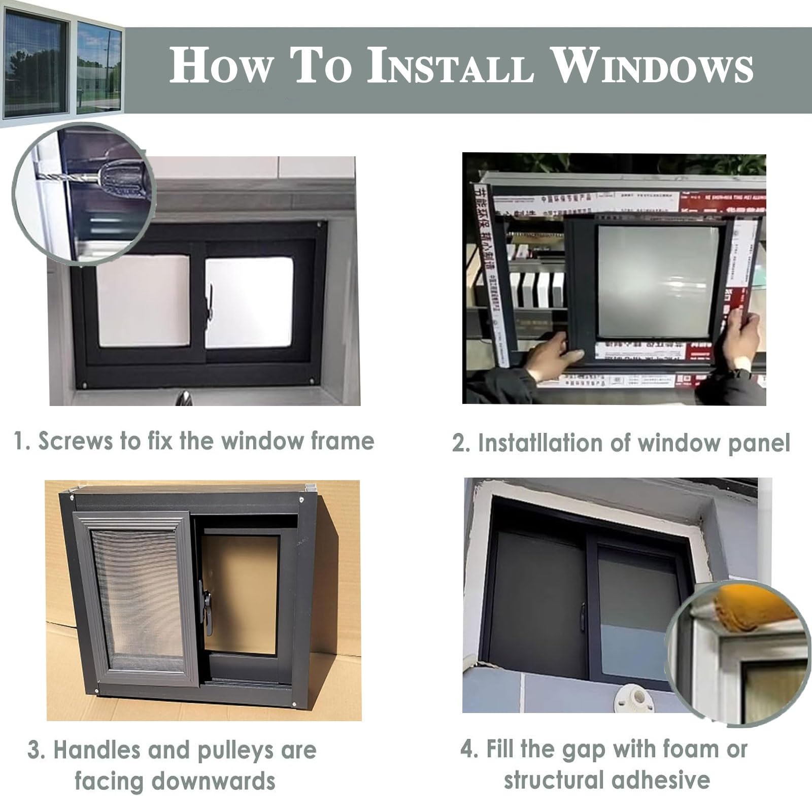Small Window Frame Kit Storm Window Frame Kit Aluminum Hurricane Impact Windows, Storm