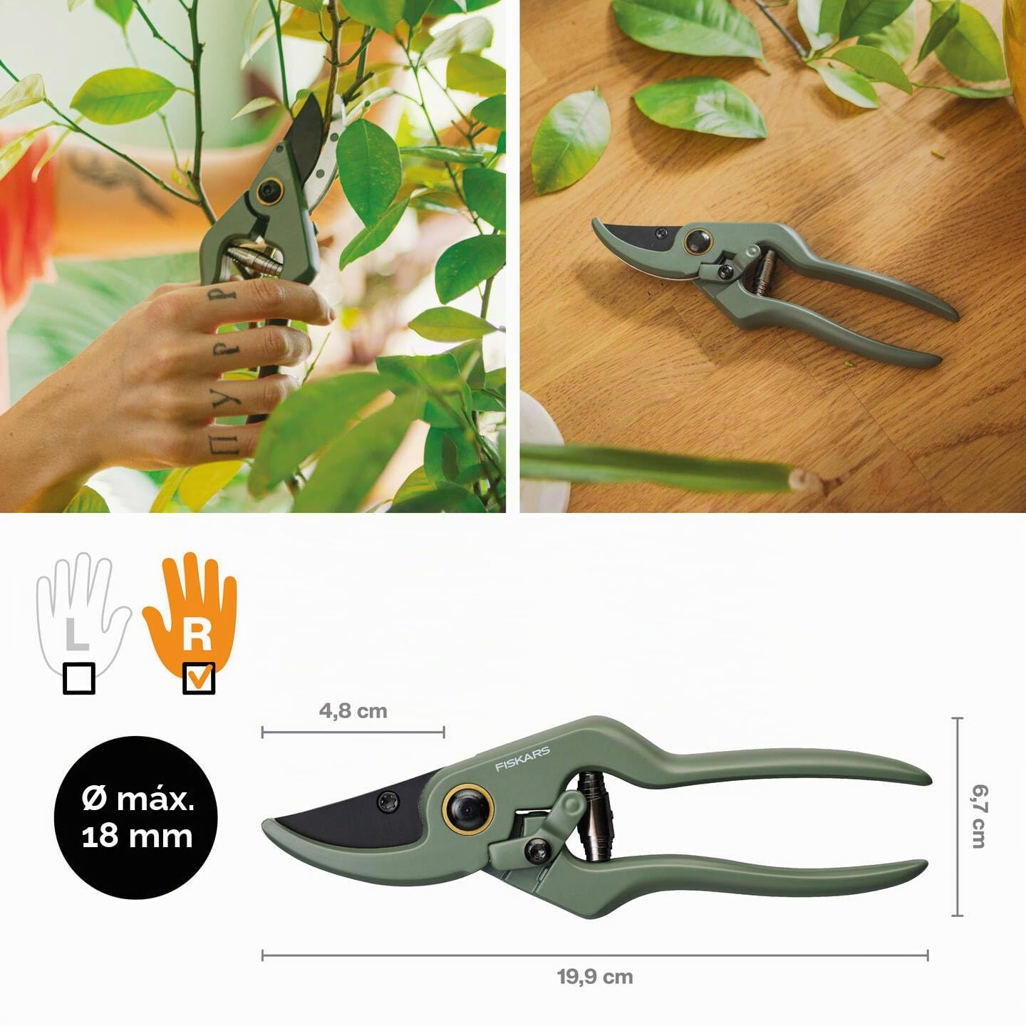 Fiskars Set de Corte de Mantenimiento, 3 Piezas, Urban Plant Care