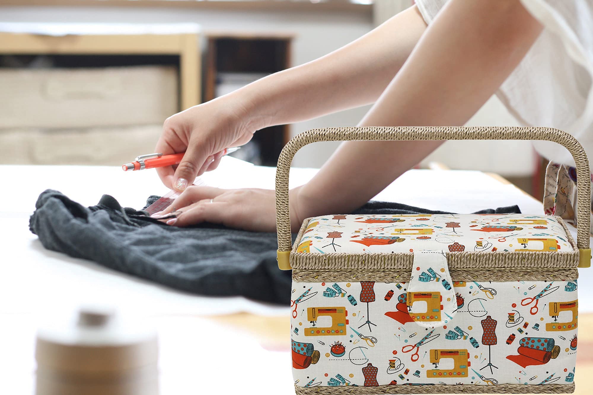 Notionsland 裁縫箱 大容量 小物入れ 木製 敬老の日 収納 大人 おしゃれ ソーイングボックス プレゼント贈り物 かわいい お祝い Notionsland 裁縫箱 大容量 小物入れ 木製 敬老の日 収納 大人 おしゃれ ソーイングボックス プレゼント贈り物 かわいい お祝い