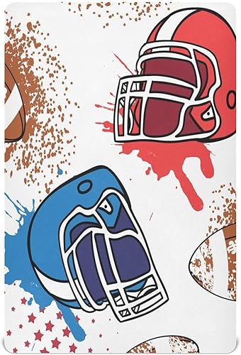 Sábana bajera ajustable para cuna para niños y niñas, diseño de fútbol americano, suave, transpirable, unisex, para colchones estándar de cuna y