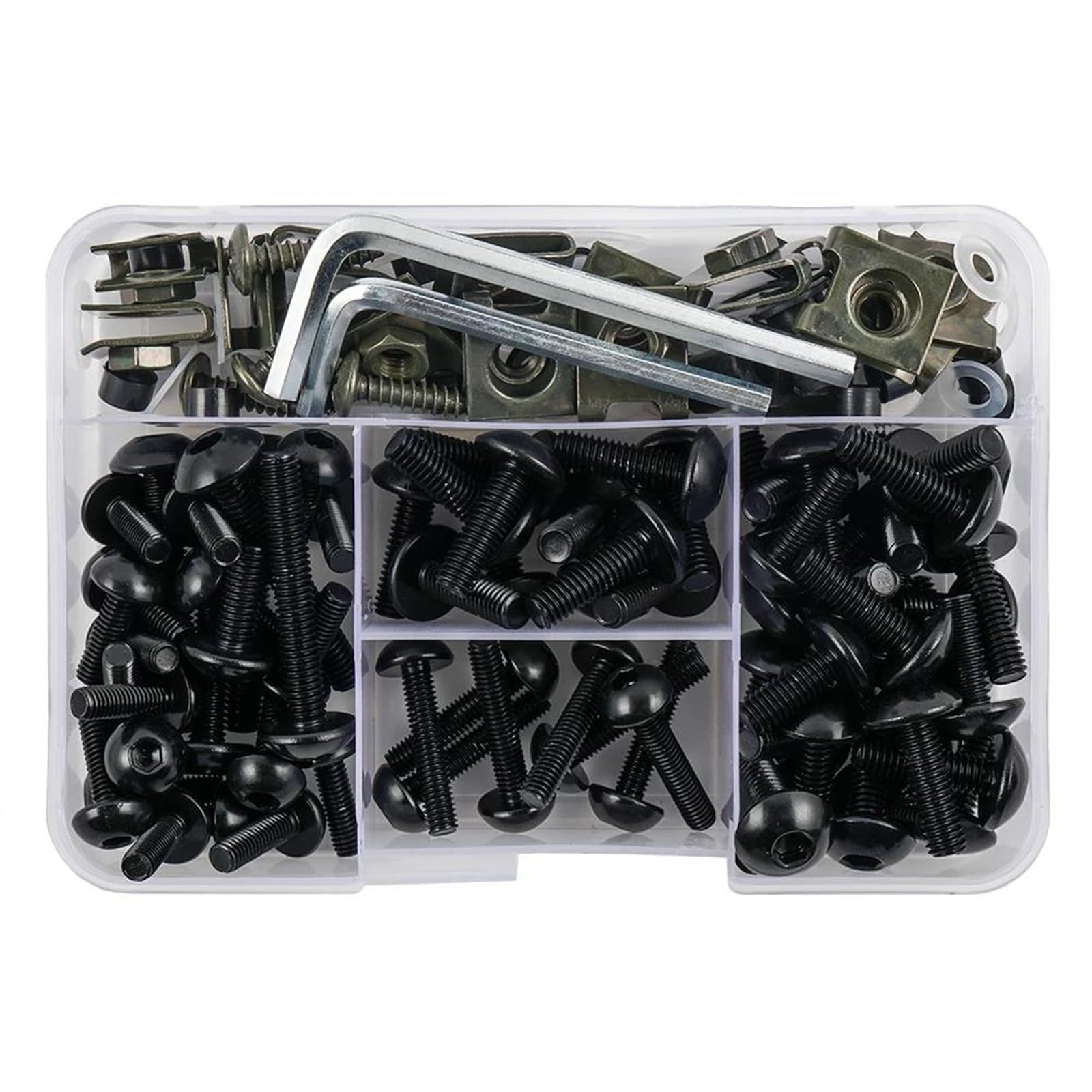 Lybh Black Bolt Nuts Motorcycle Fairing Bolts Nuts Kit Bodywork Screws For Suzuki V-Strom Dl650 250 1000 Dl1000 Gsx1300r Gsx650f Sv400 650 1000 Screws Clips(Black)