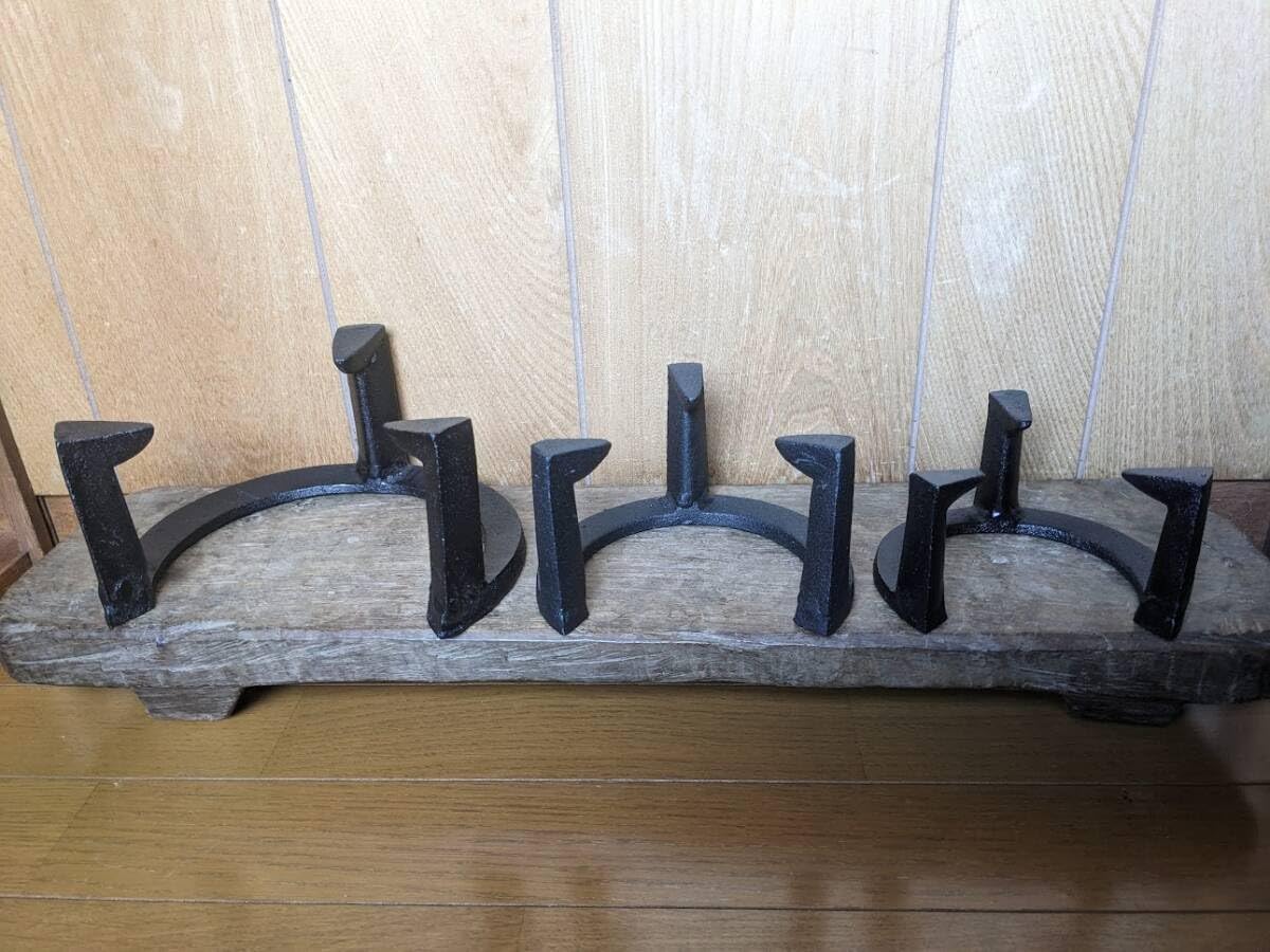 五徳大中小3個五徳 鉄製 三ツ爪 五徳大 五徳中 五徳小