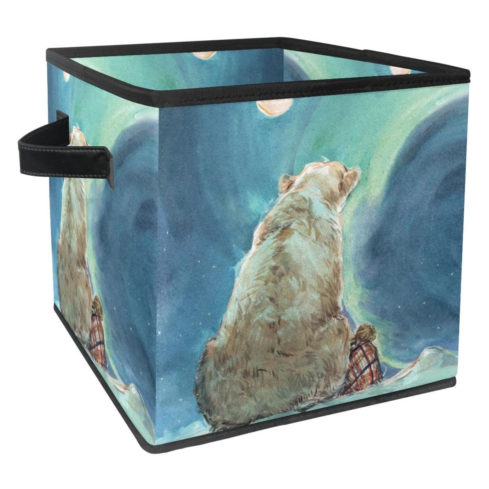 Bacs avec poignées pour jouets et vêtements boîte pliable en tissu cube