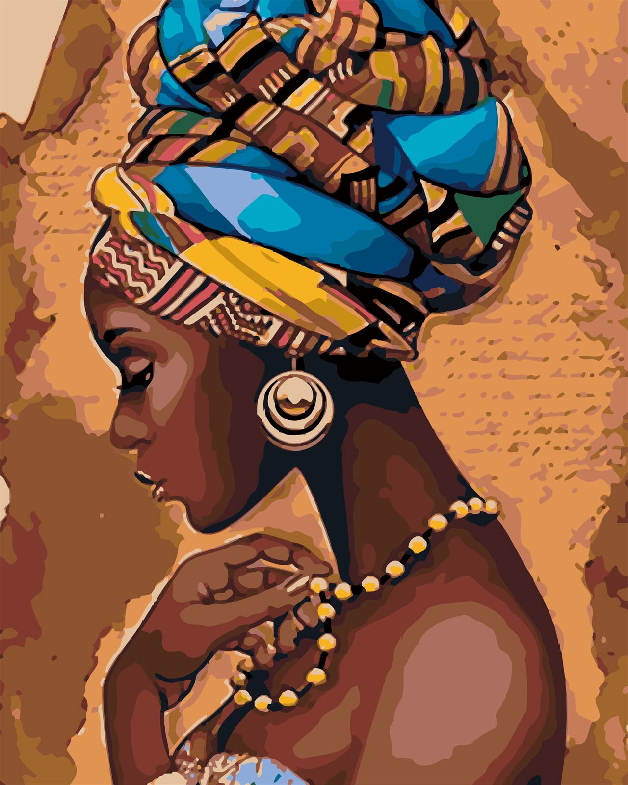 YSCOLOR Diy Paint By Numbers For Adults African Woman Portrait Acrylic Oil Paint By Number Kit For Kids Beginner On Canvas Art Crafts For Home Wall Decoration 40X50cm