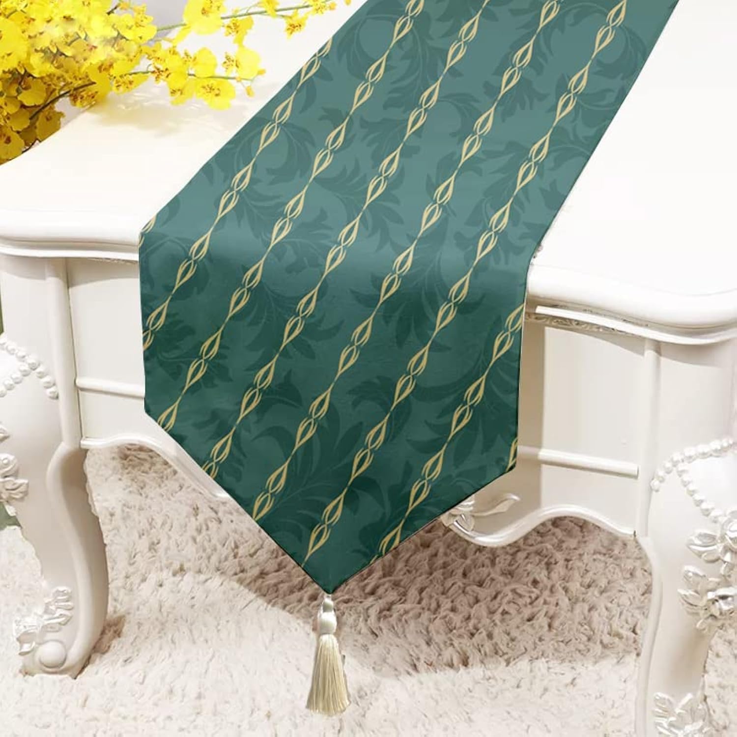 BRICK HOME Table Runner - Geometric Peach Design -12
